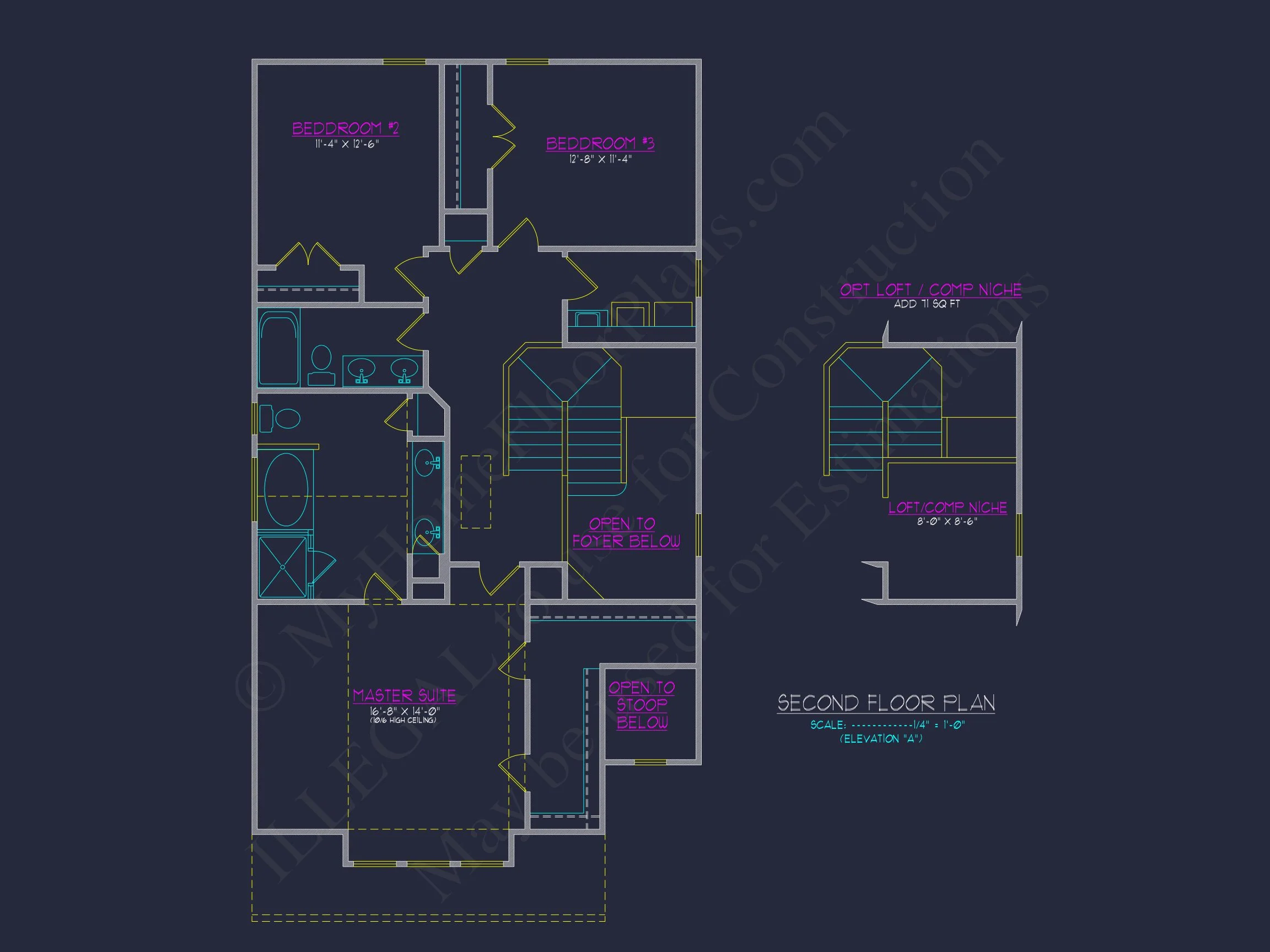 Craftsman house Plan with 2 Floors and CAD Blueprint Designs