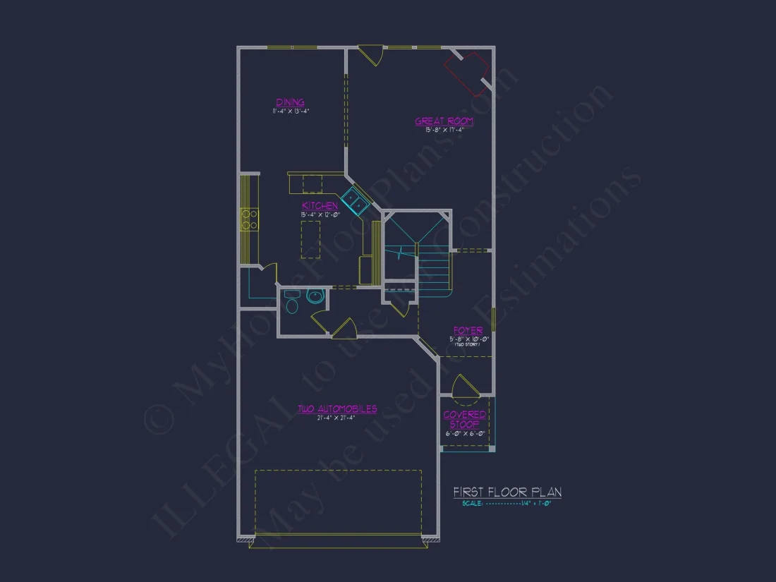Craftsman house Plan with 2 Floors and CAD Blueprint Designs