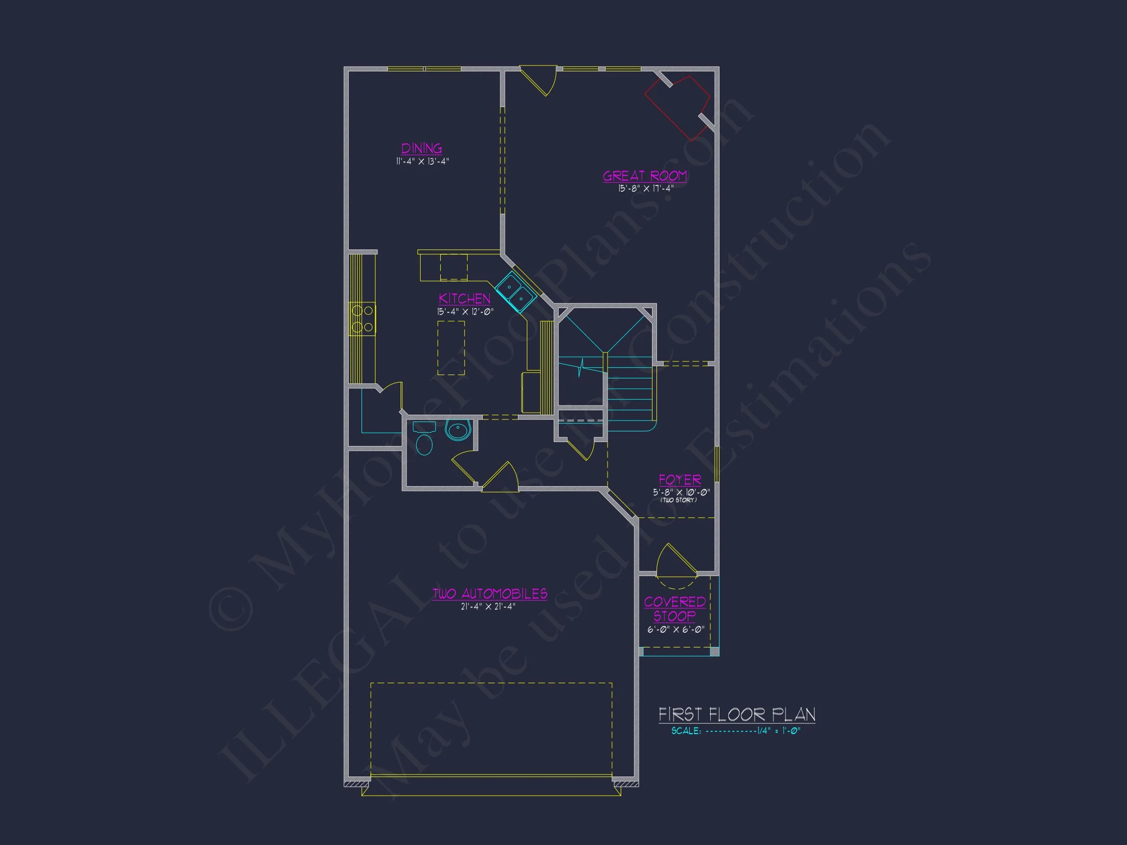 Craftsman house Plan with 2 Floors and CAD Blueprint Designs