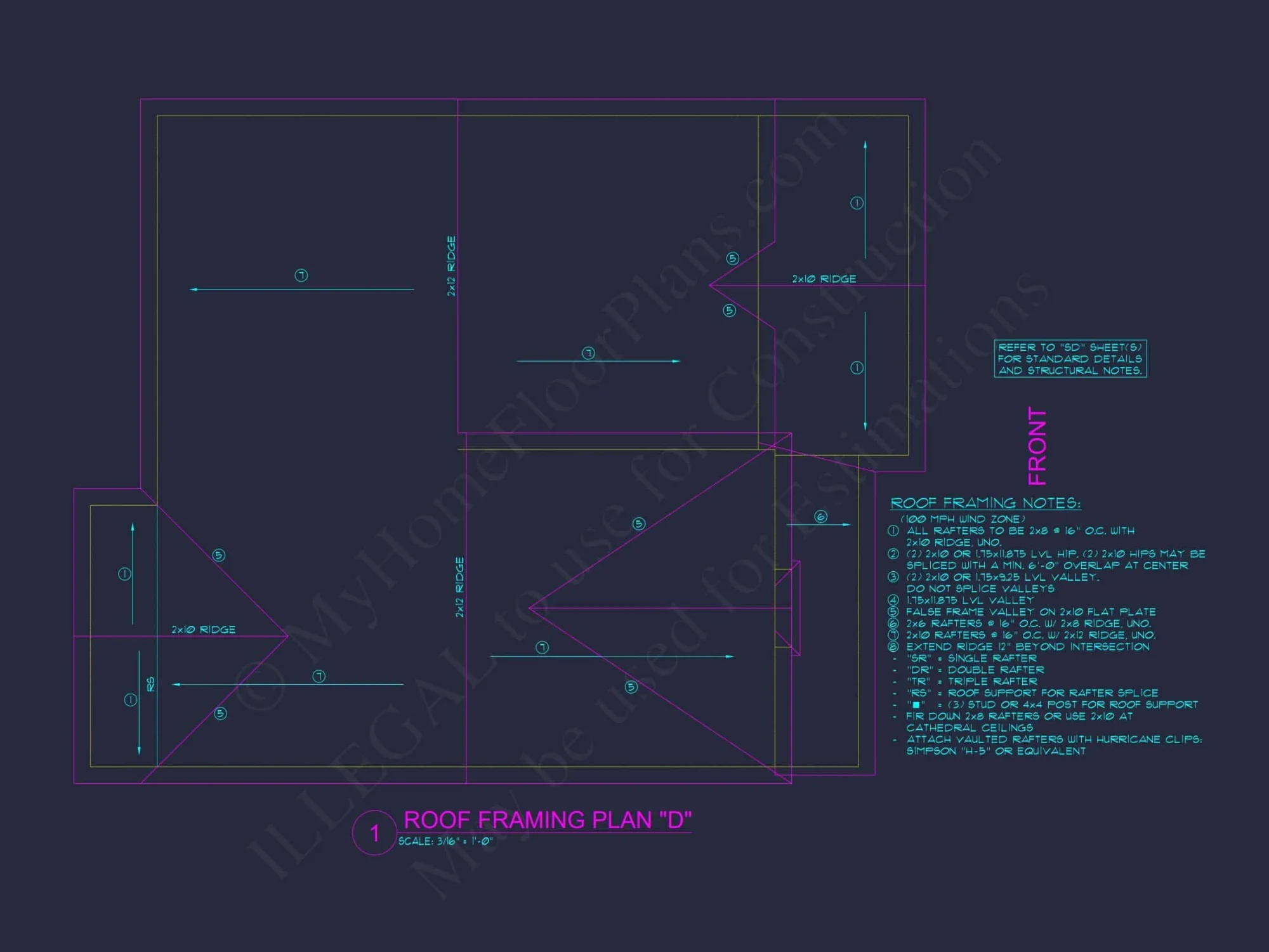 Elegant house Plan with 2-Story CAD Floor Designs and Blueprint
