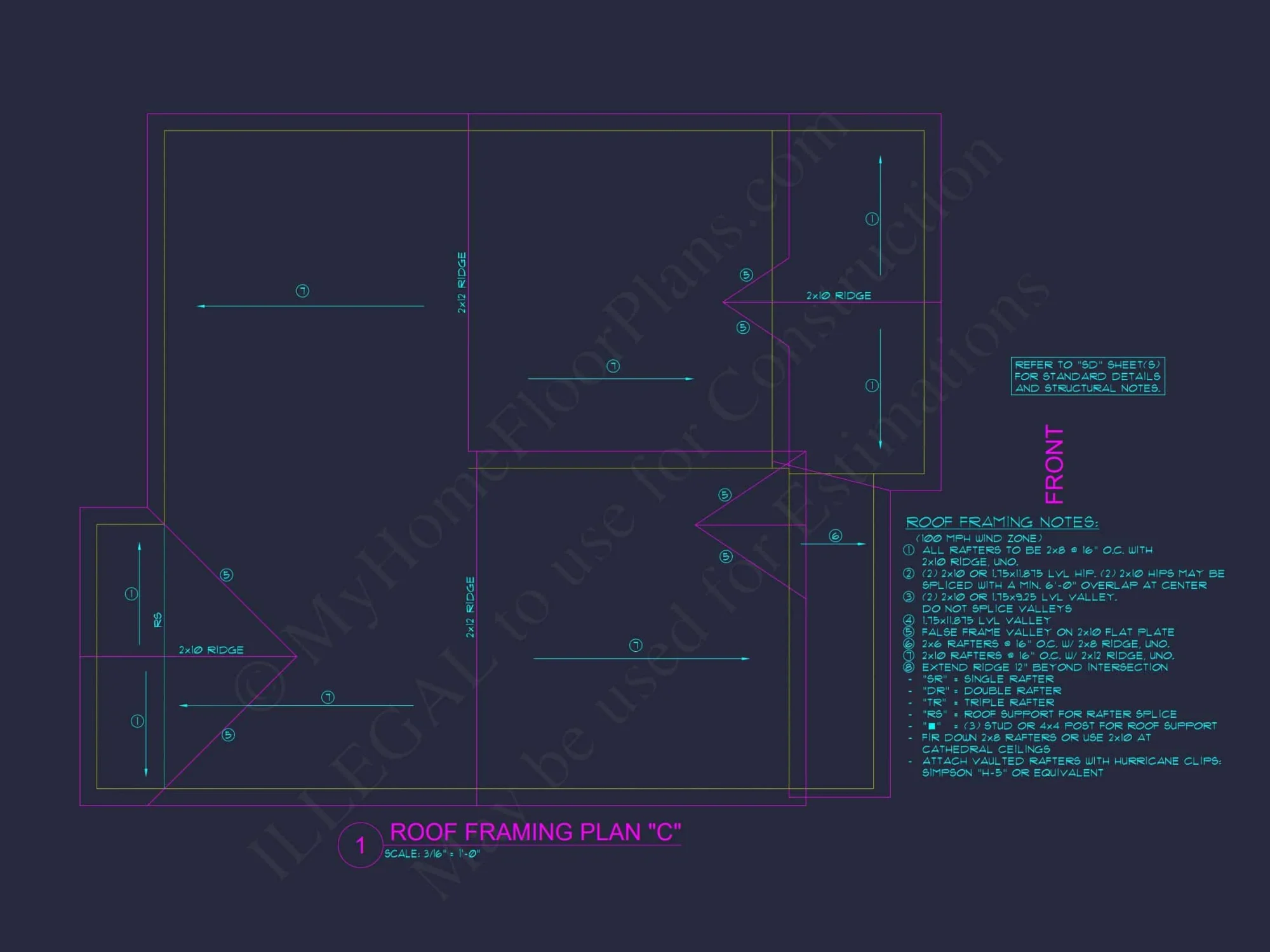 Elegant house Plan with 2-Story CAD Floor Designs and Blueprint