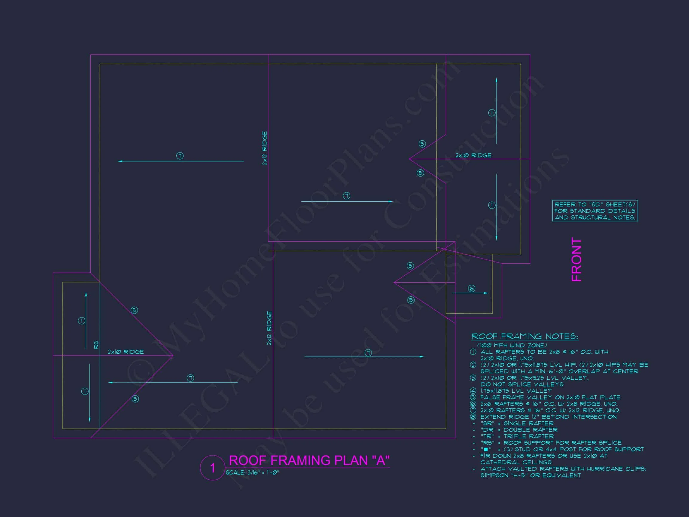 Elegant house Plan with 2-Story CAD Floor Designs and Blueprint
