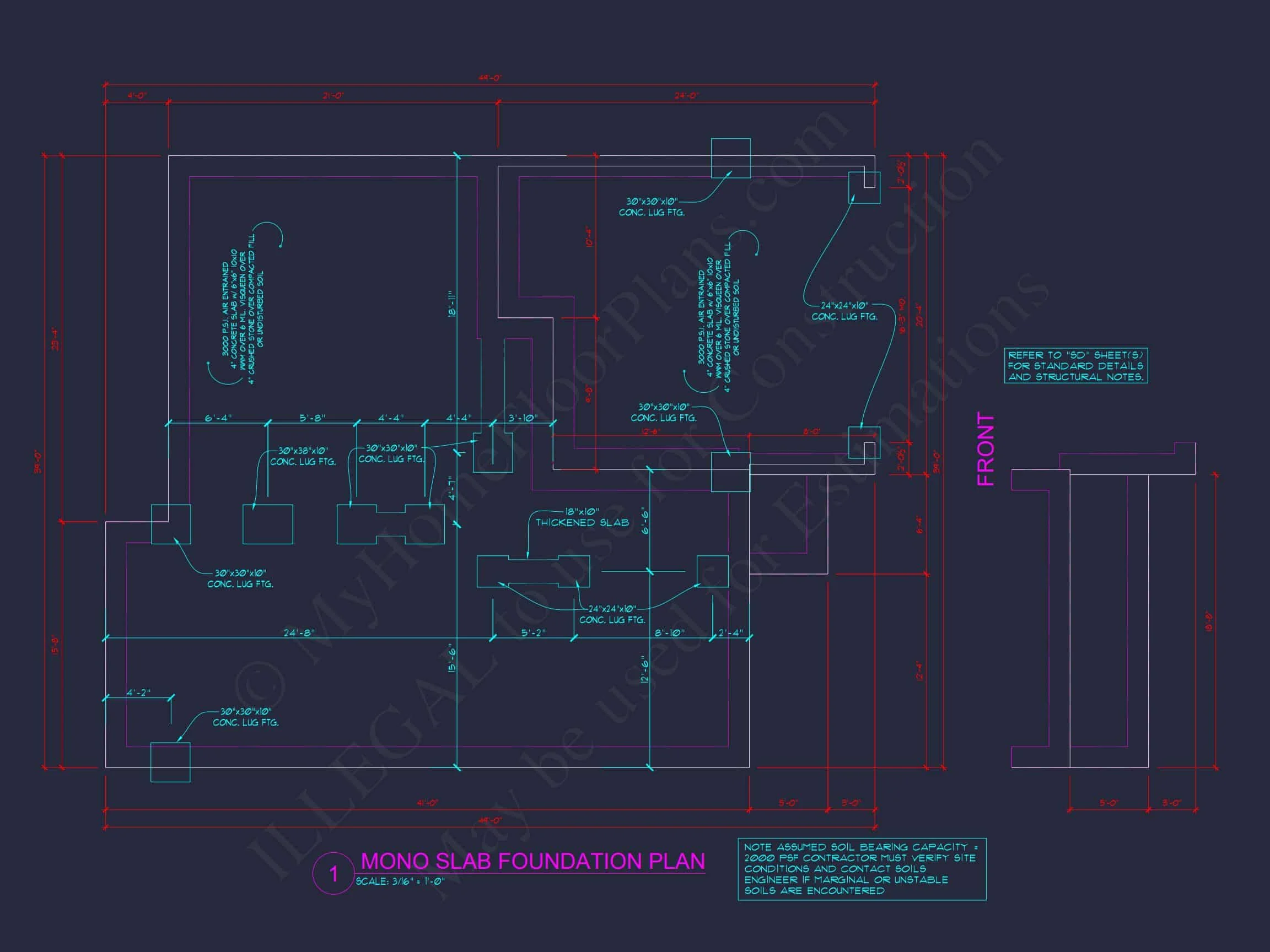 Elegant house Plan with 2-Story CAD Floor Designs and Blueprint