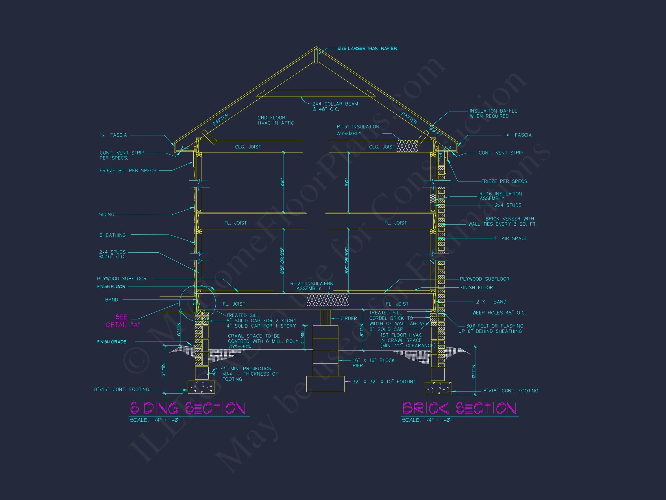 Elegant house Plan with 2-Story CAD Floor Designs and Blueprint