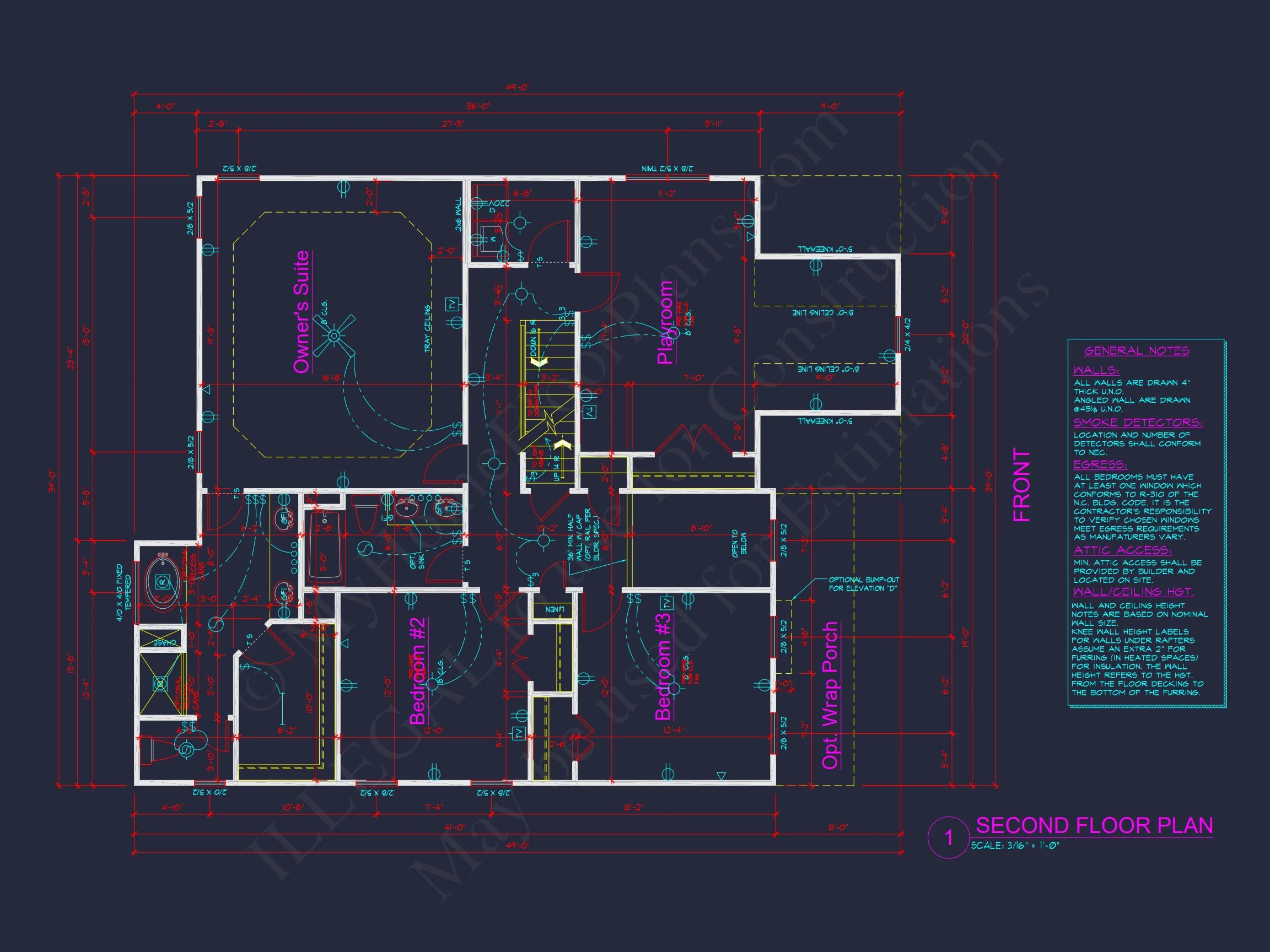 Elegant house Plan with 2-Story CAD Floor Designs and Blueprint