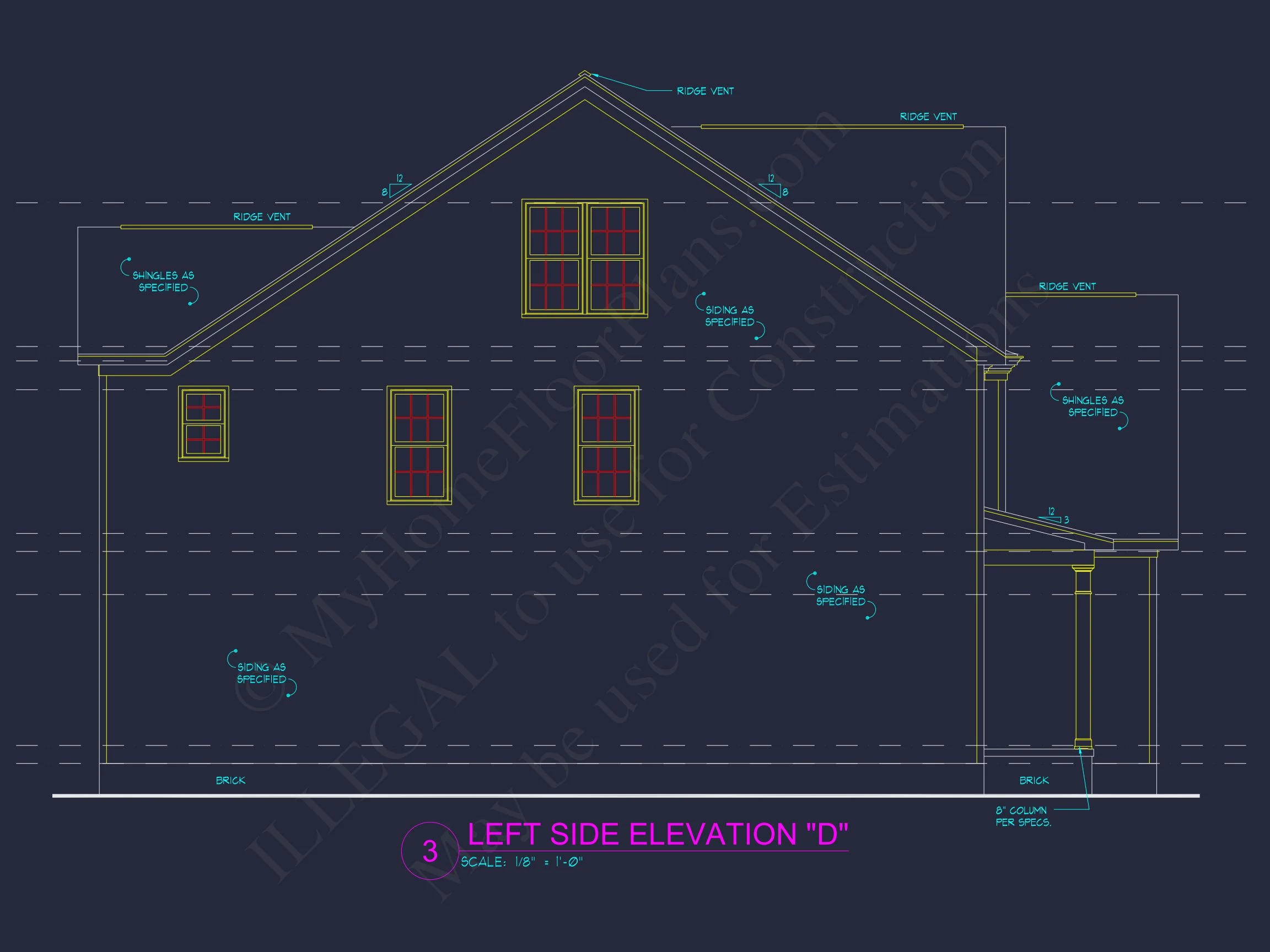 Elegant house Plan with 2-Story CAD Floor Designs and Blueprint