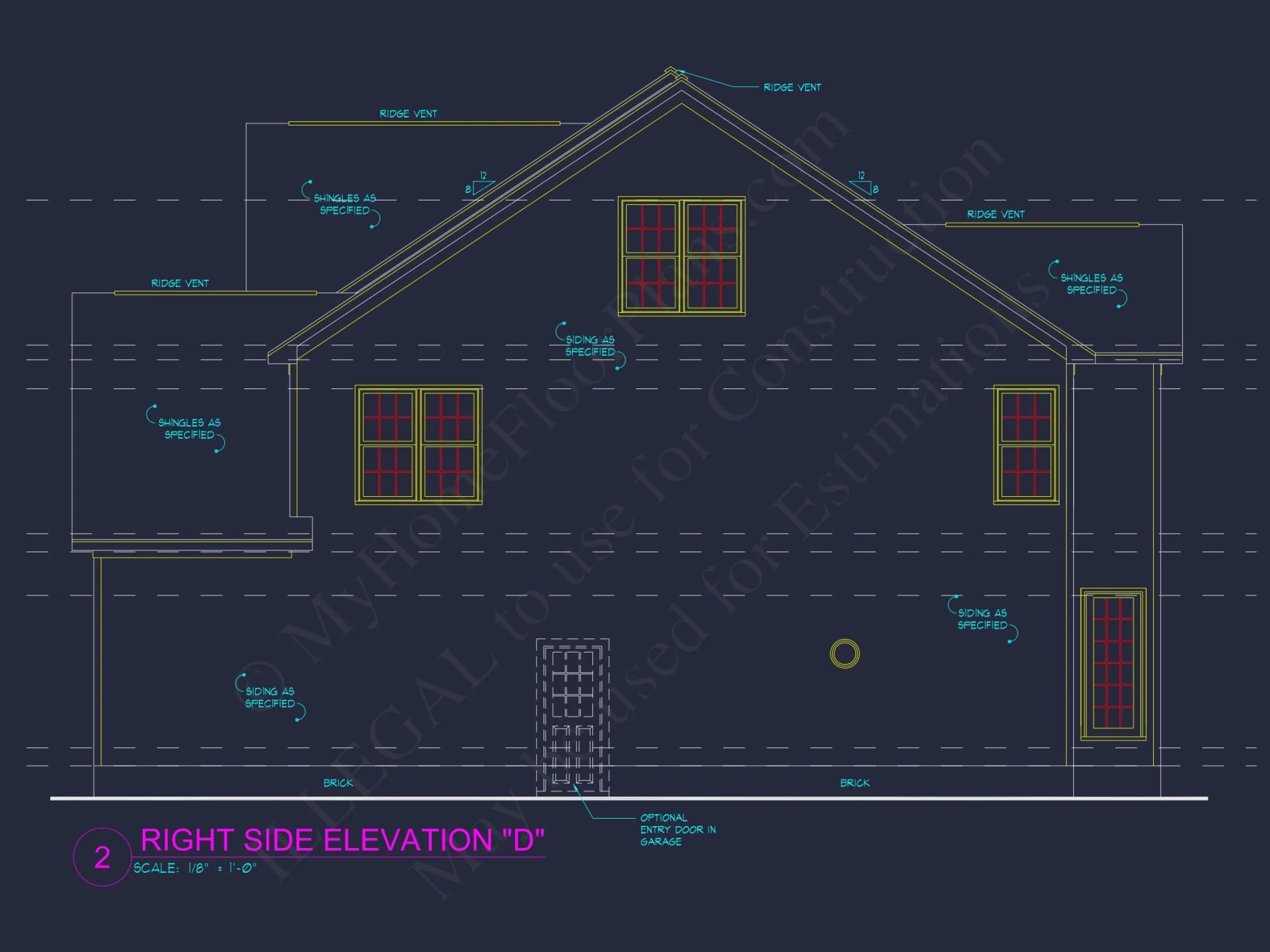 Elegant house Plan with 2-Story CAD Floor Designs and Blueprint