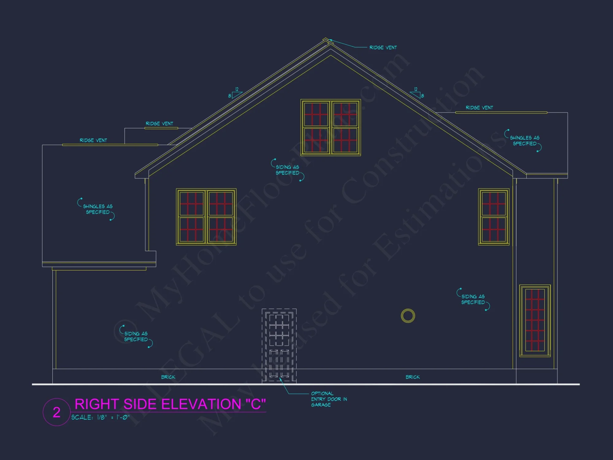 Elegant house Plan with 2-Story CAD Floor Designs and Blueprint