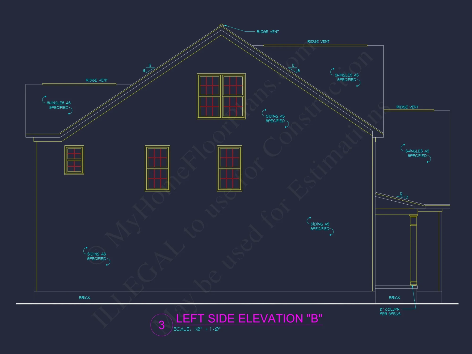 Elegant house Plan with 2-Story CAD Floor Designs and Blueprint