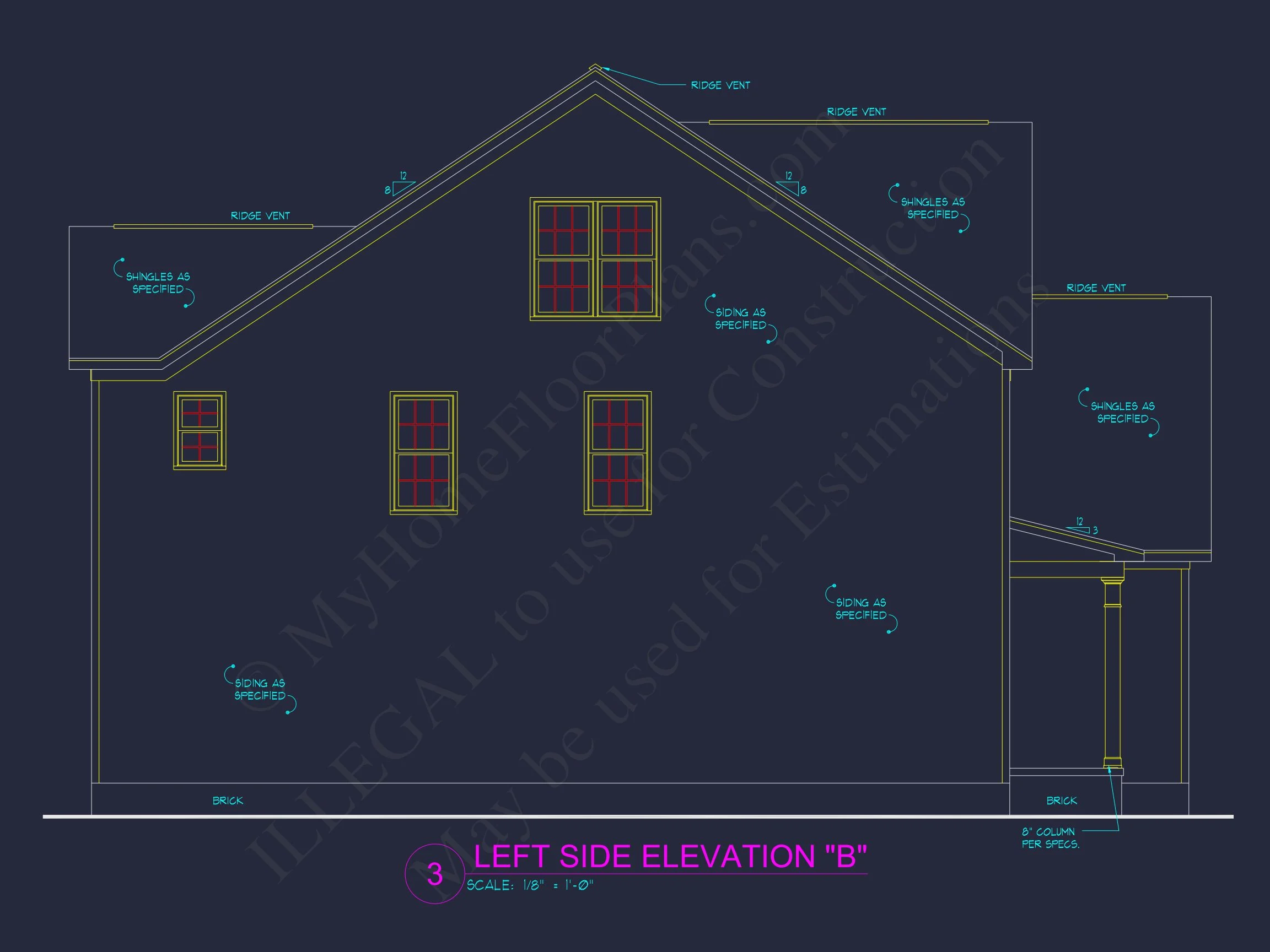 Elegant house Plan with 2-Story CAD Floor Designs and Blueprint