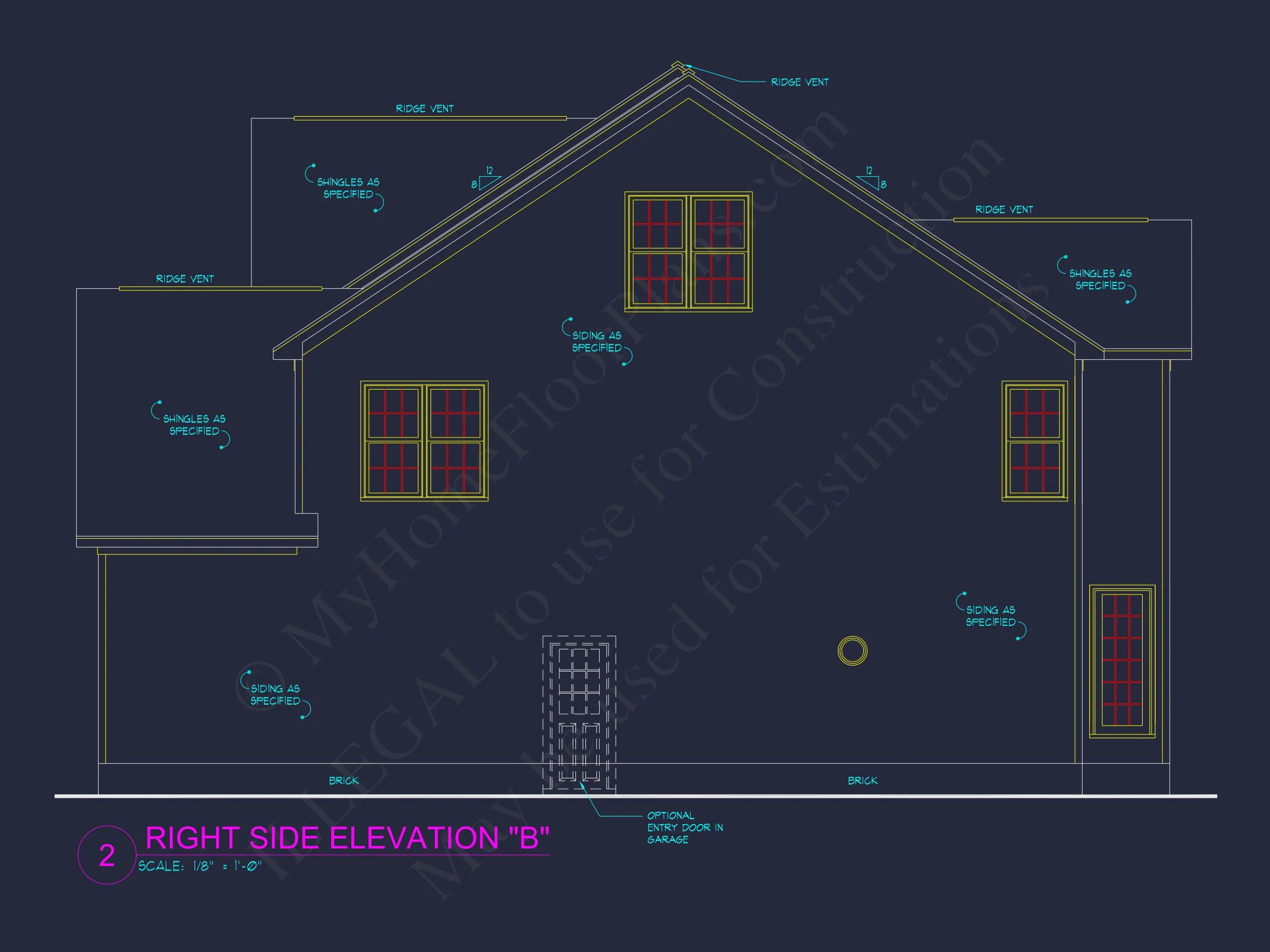 Elegant house Plan with 2-Story CAD Floor Designs and Blueprint