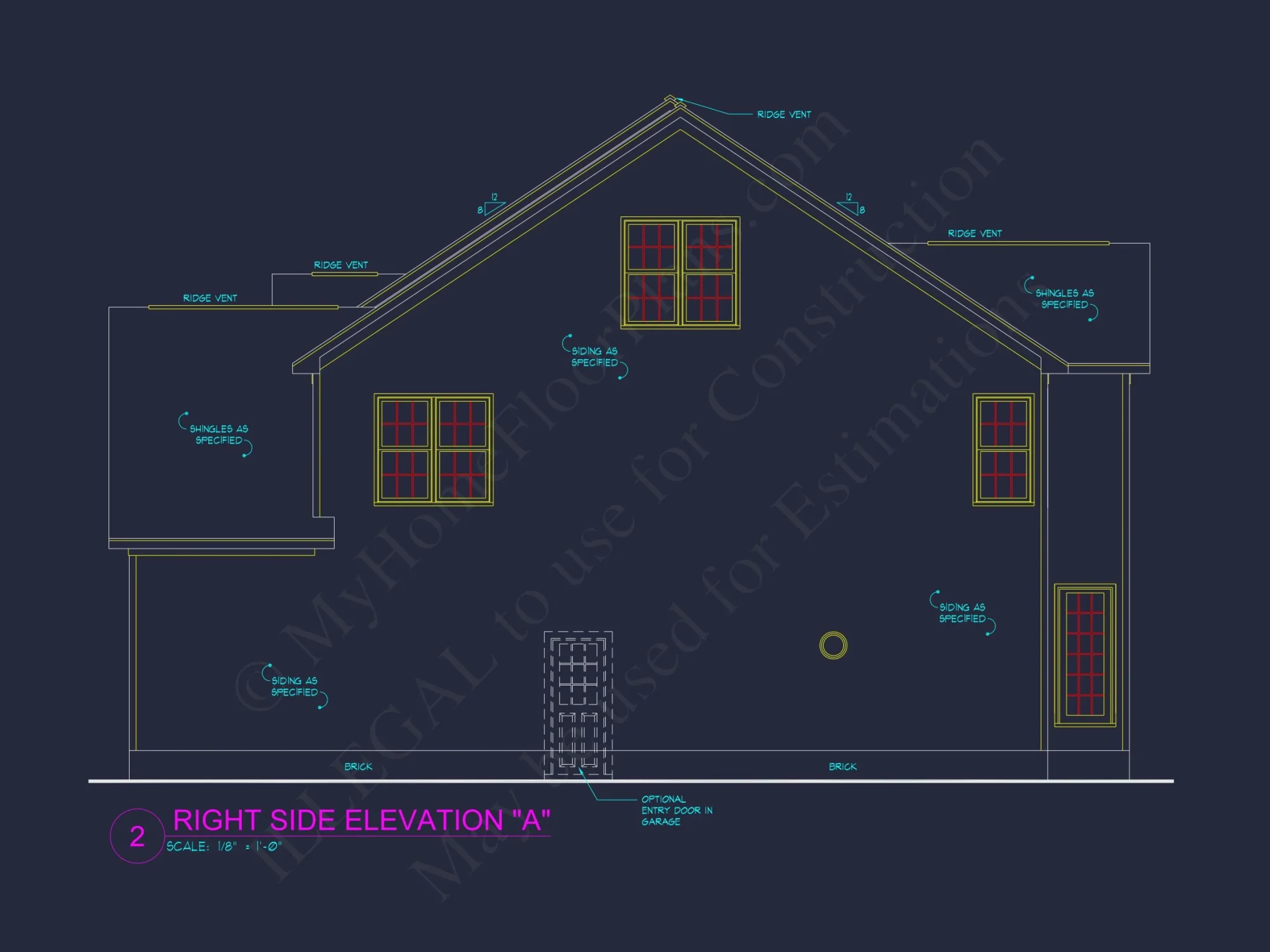 Elegant house Plan with 2-Story CAD Floor Designs and Blueprint