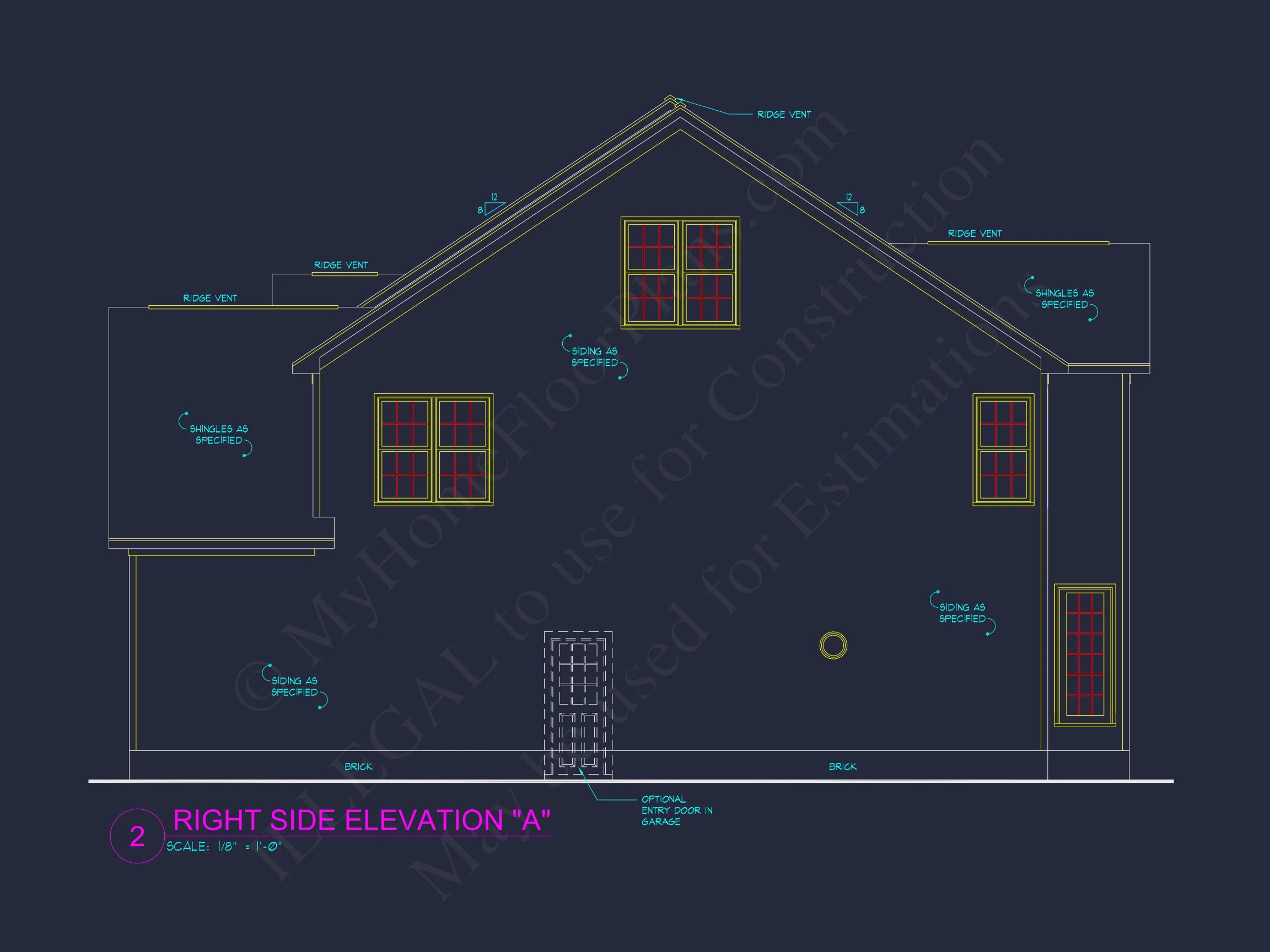 Elegant house Plan with 2-Story CAD Floor Designs and Blueprint