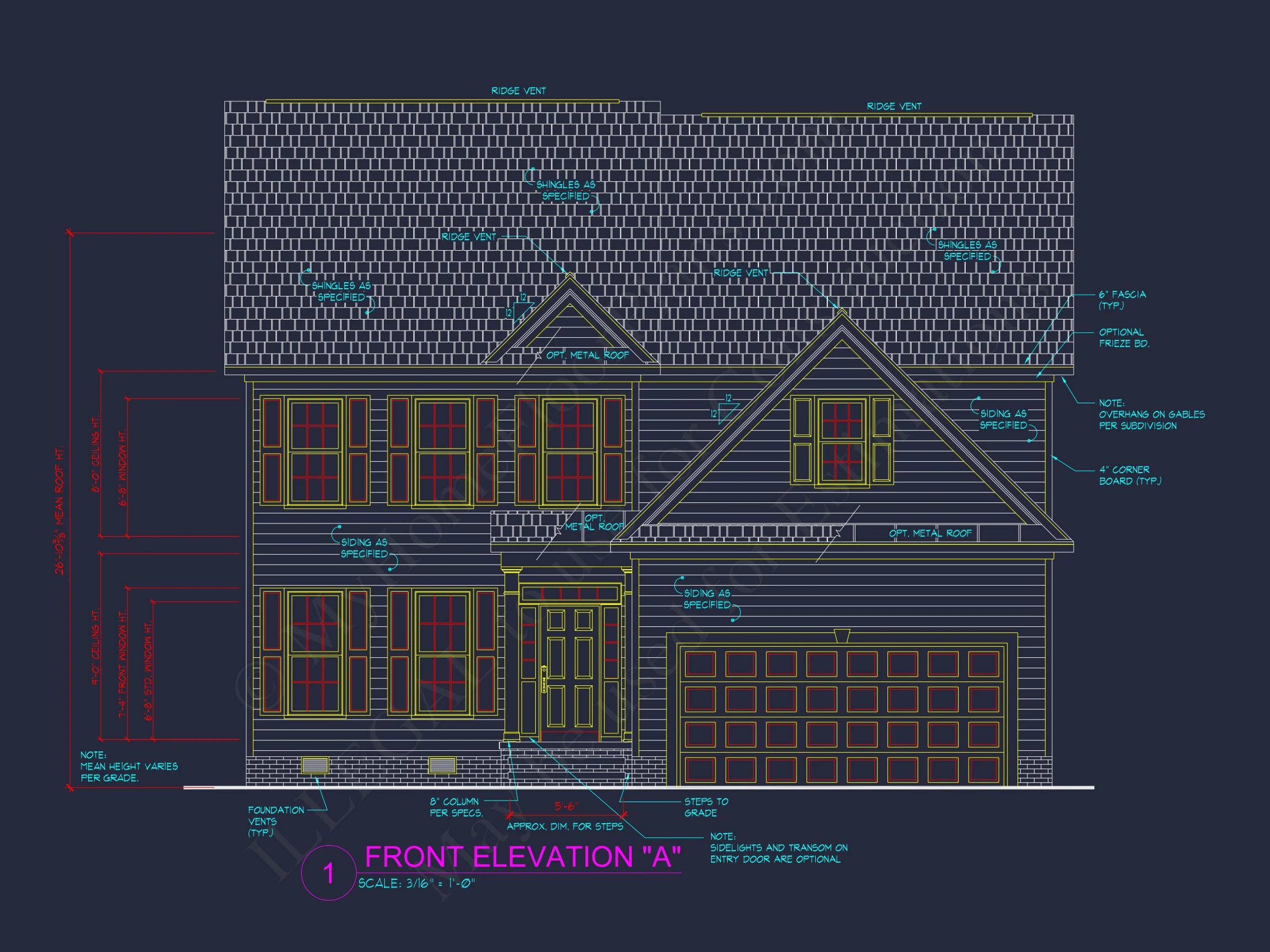Elegant house Plan with 2-Story CAD Floor Designs and Blueprint