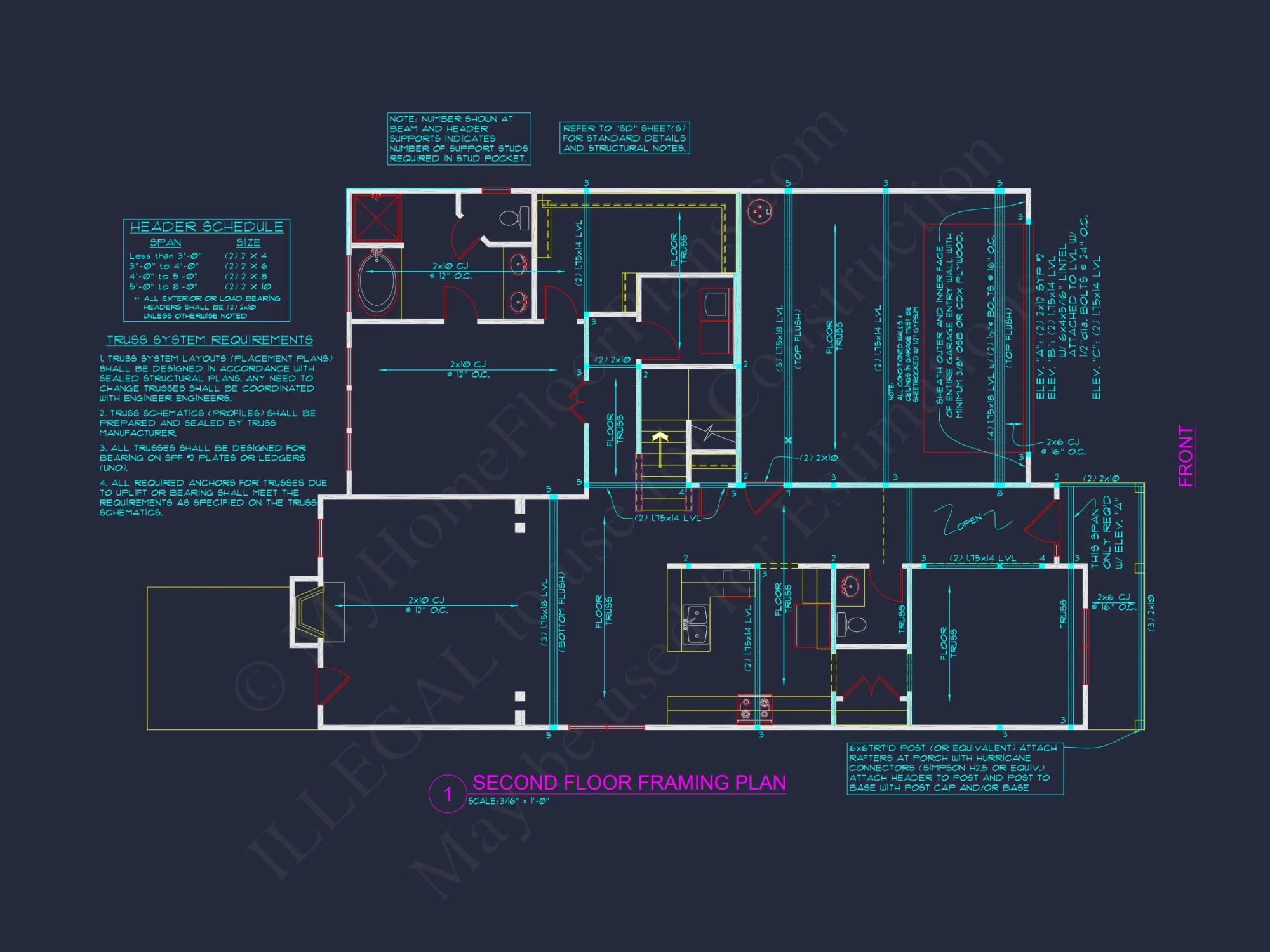 Dream house Plan: 2-Story Blueprint with 4 Beds and 2.5 Baths