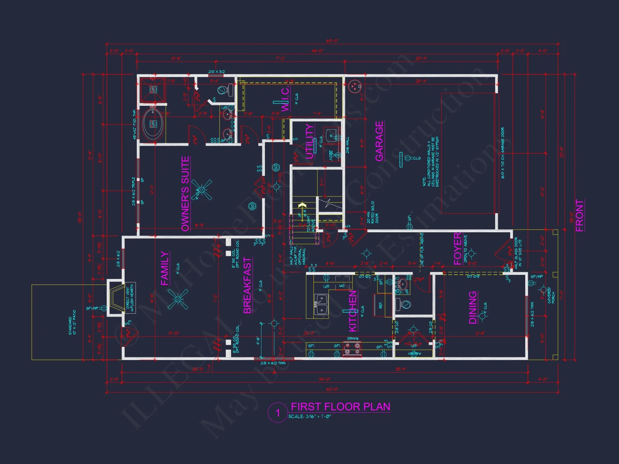 Dream house Plan: 2-Story Blueprint with 4 Beds and 2.5 Baths