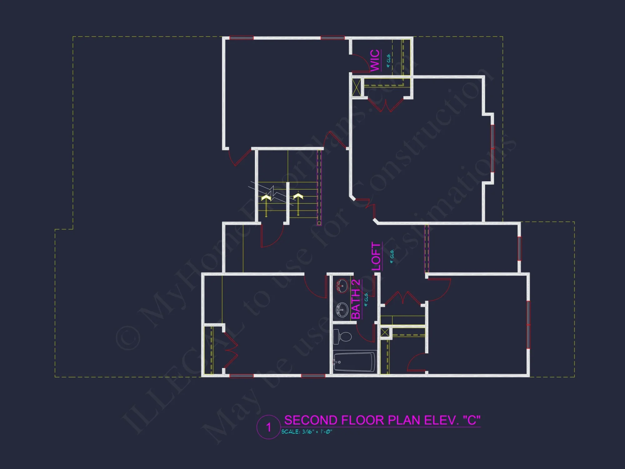 Dream house Plan: 2-Story Blueprint with 4 Beds and 2.5 Baths
