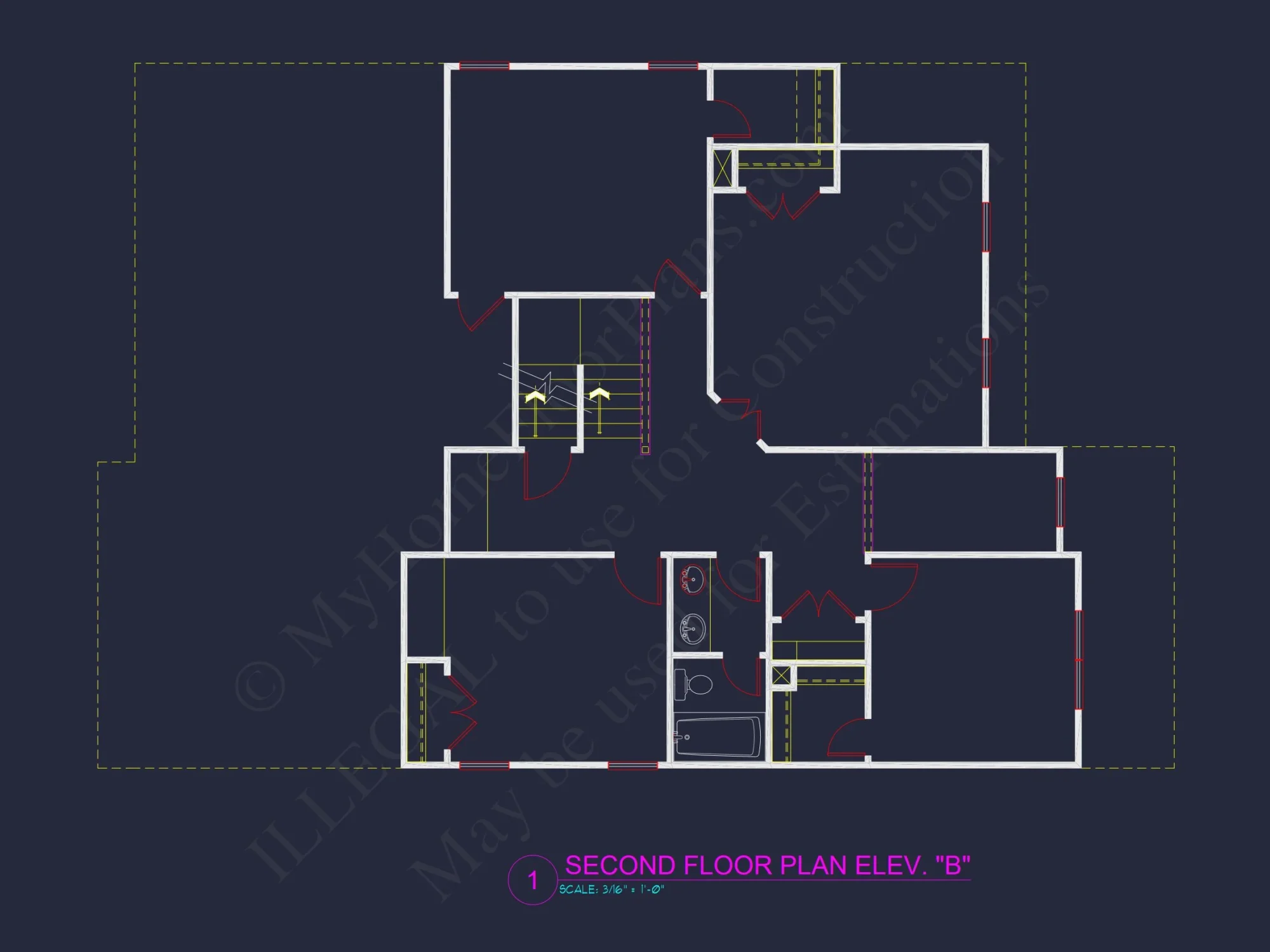 Dream house Plan: 2-Story Blueprint with 4 Beds and 2.5 Baths
