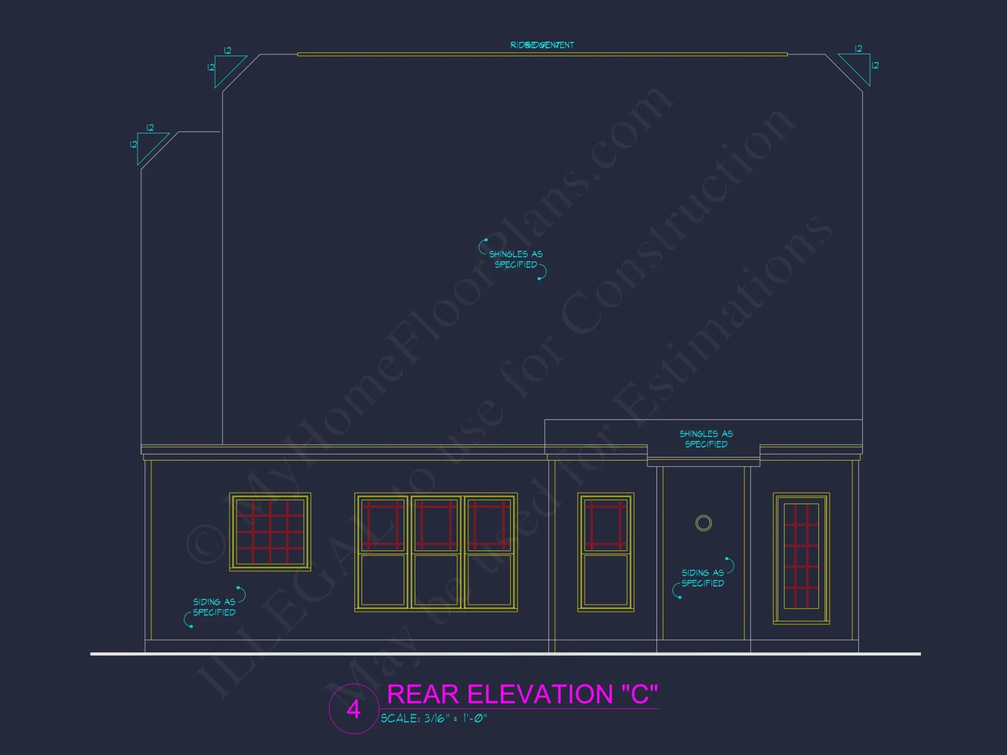 Dream house Plan: 2-Story Blueprint with 4 Beds and 2.5 Baths