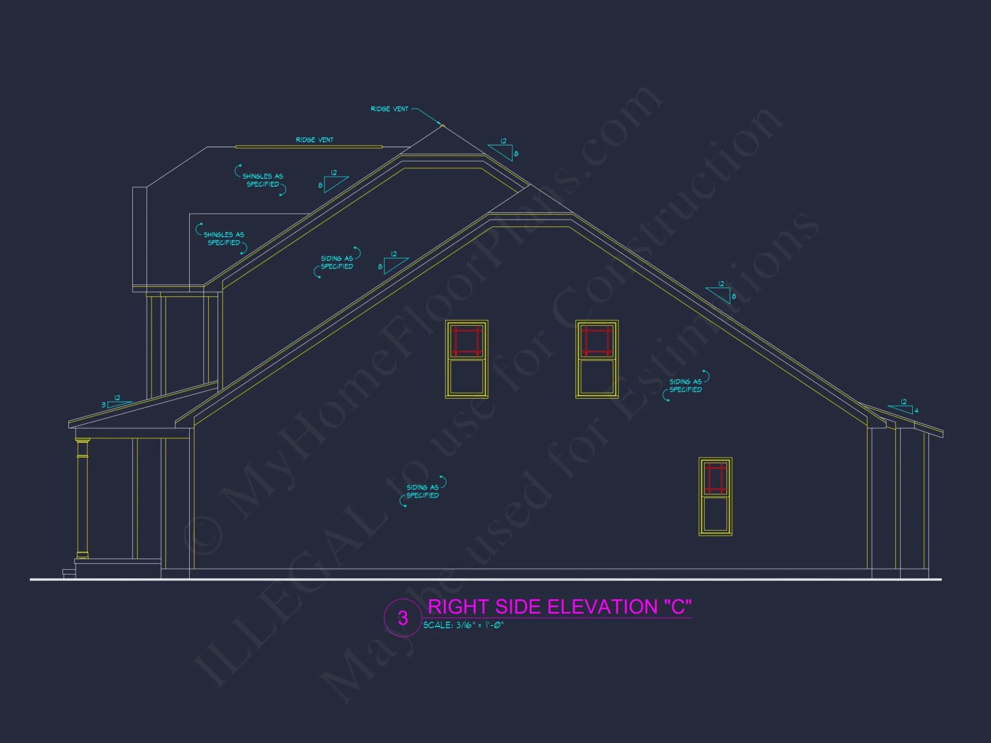Dream house Plan: 2-Story Blueprint with 4 Beds and 2.5 Baths