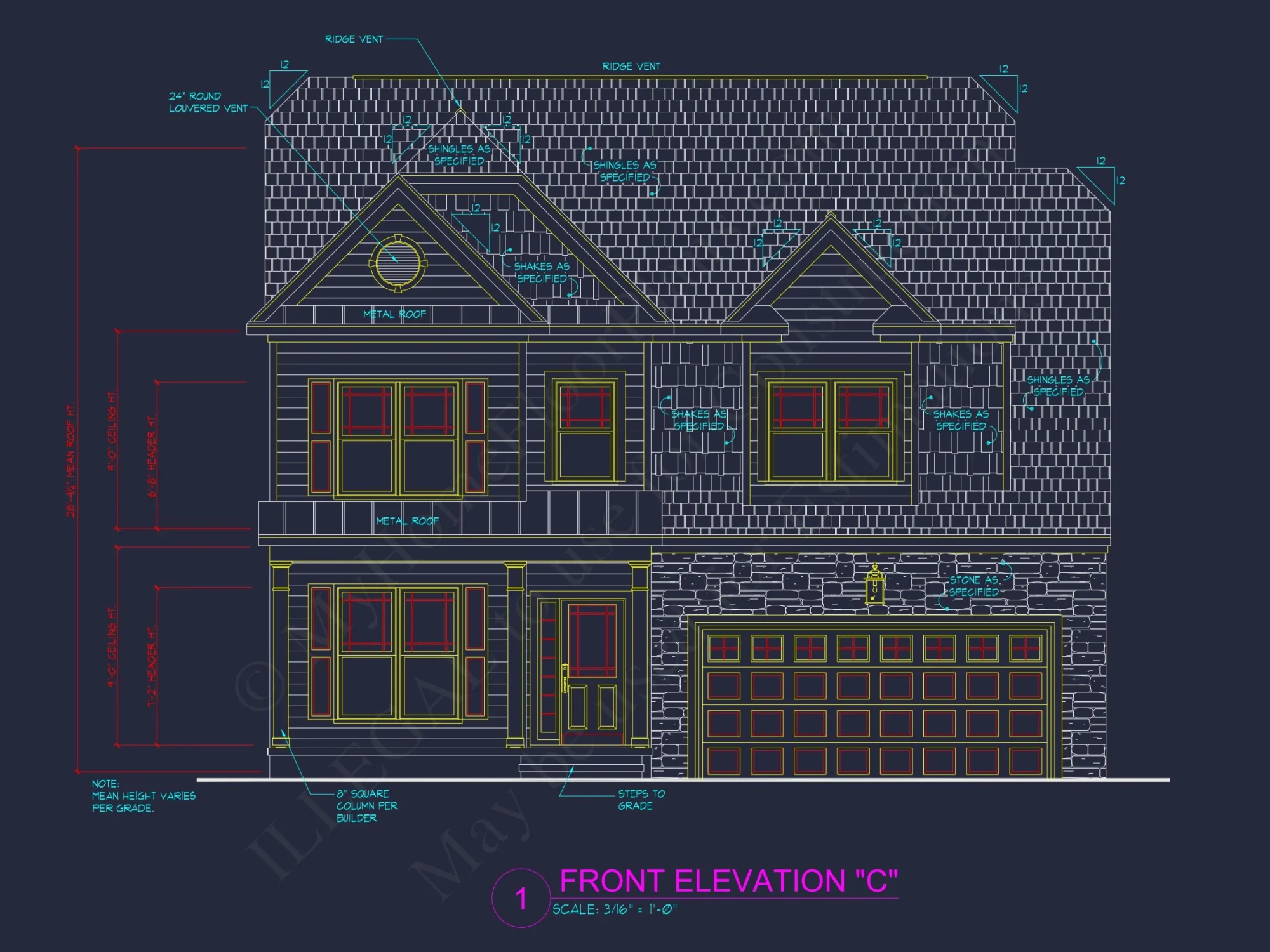 Dream house Plan: 2-Story Blueprint with 4 Beds and 2.5 Baths