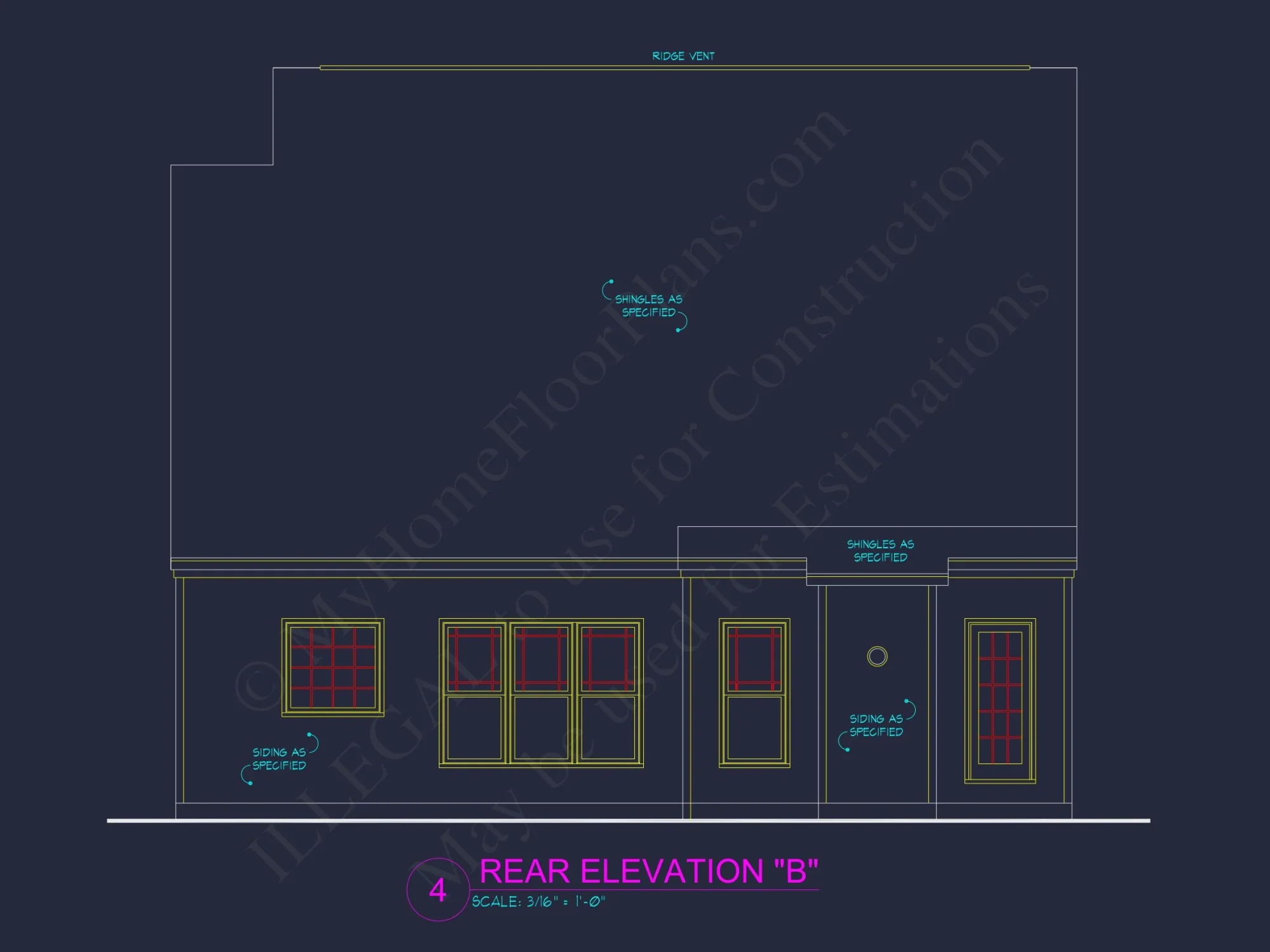 Dream house Plan: 2-Story Blueprint with 4 Beds and 2.5 Baths