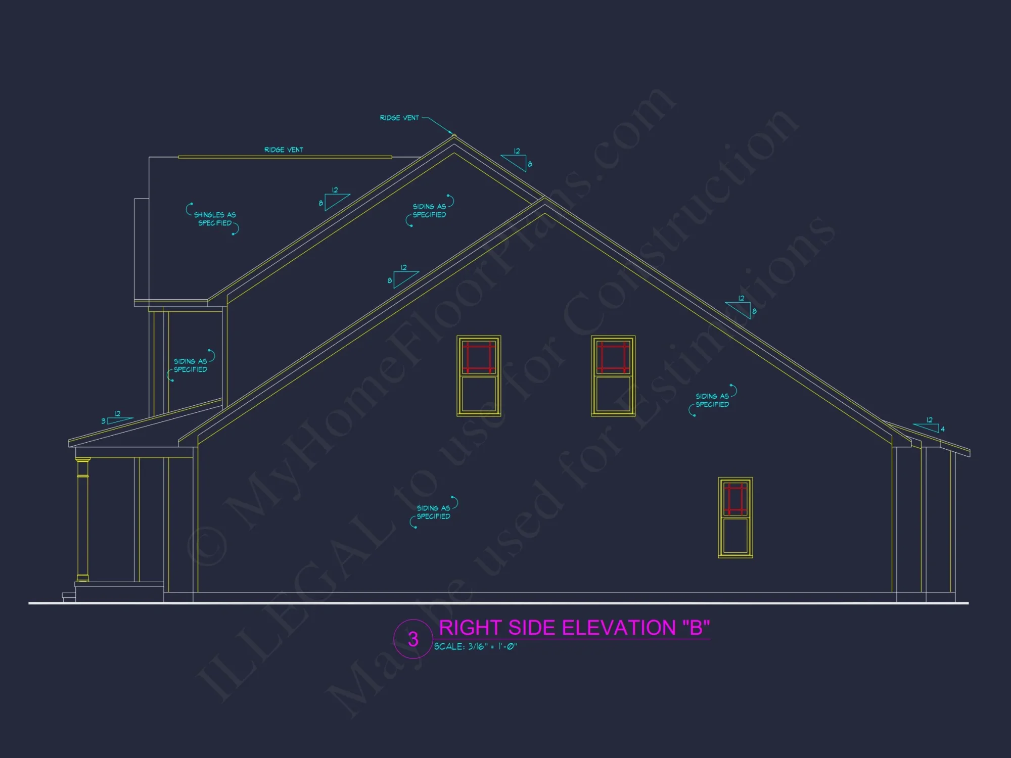 Dream house Plan: 2-Story Blueprint with 4 Beds and 2.5 Baths