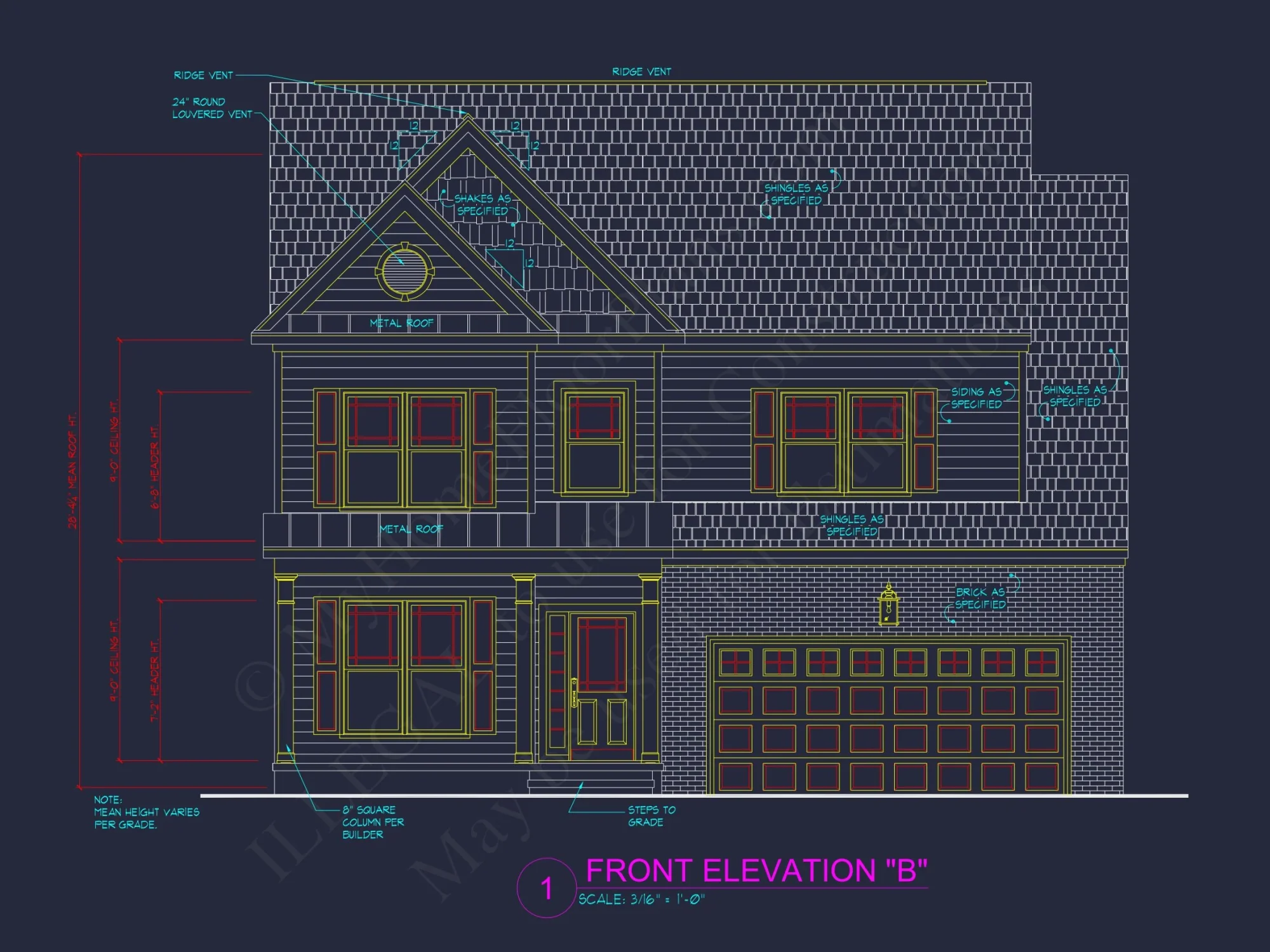 Dream house Plan: 2-Story Blueprint with 4 Beds and 2.5 Baths