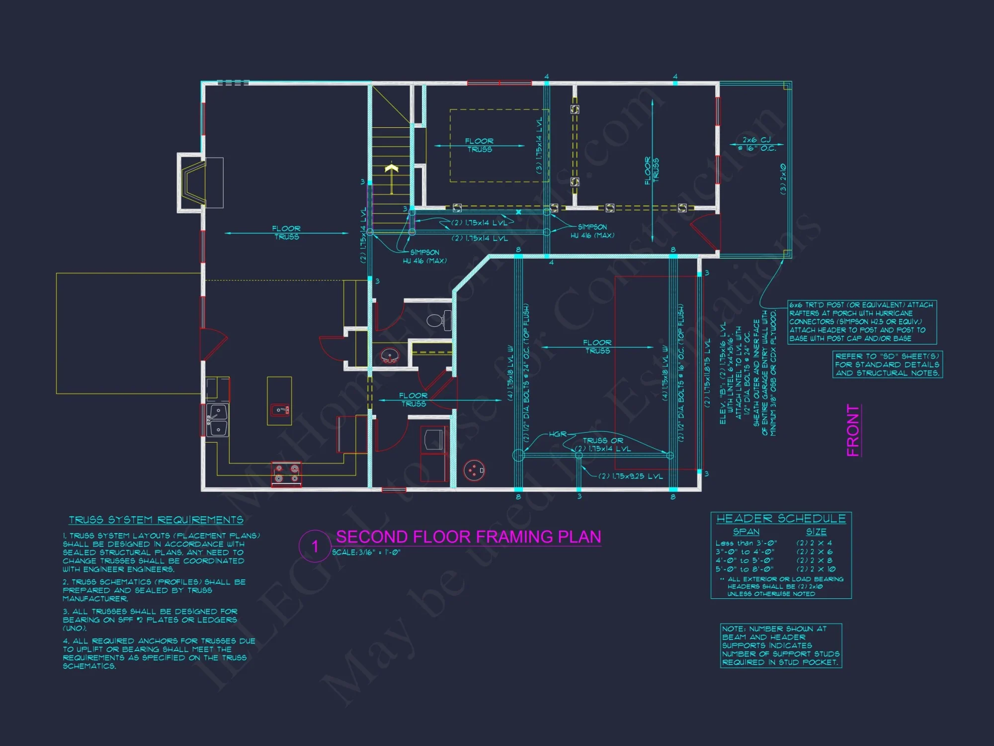Two-Story house Plan with 4 Bedrooms, 2.5 Baths, and Open Floor Plan