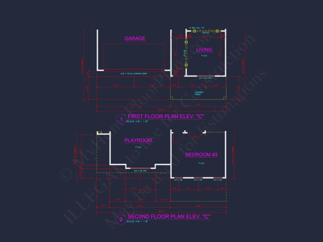Two-Story house Plan with 4 Bedrooms, 2.5 Baths, and Open Floor Plan