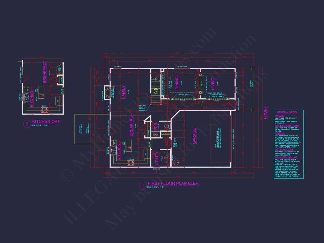 Two-Story house Plan with 4 Bedrooms, 2.5 Baths, and Open Floor Plan