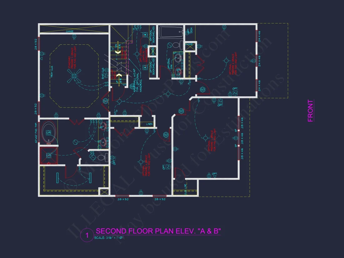 Two-Story house Plan with 4 Bedrooms, 2.5 Baths, and Open Floor Plan