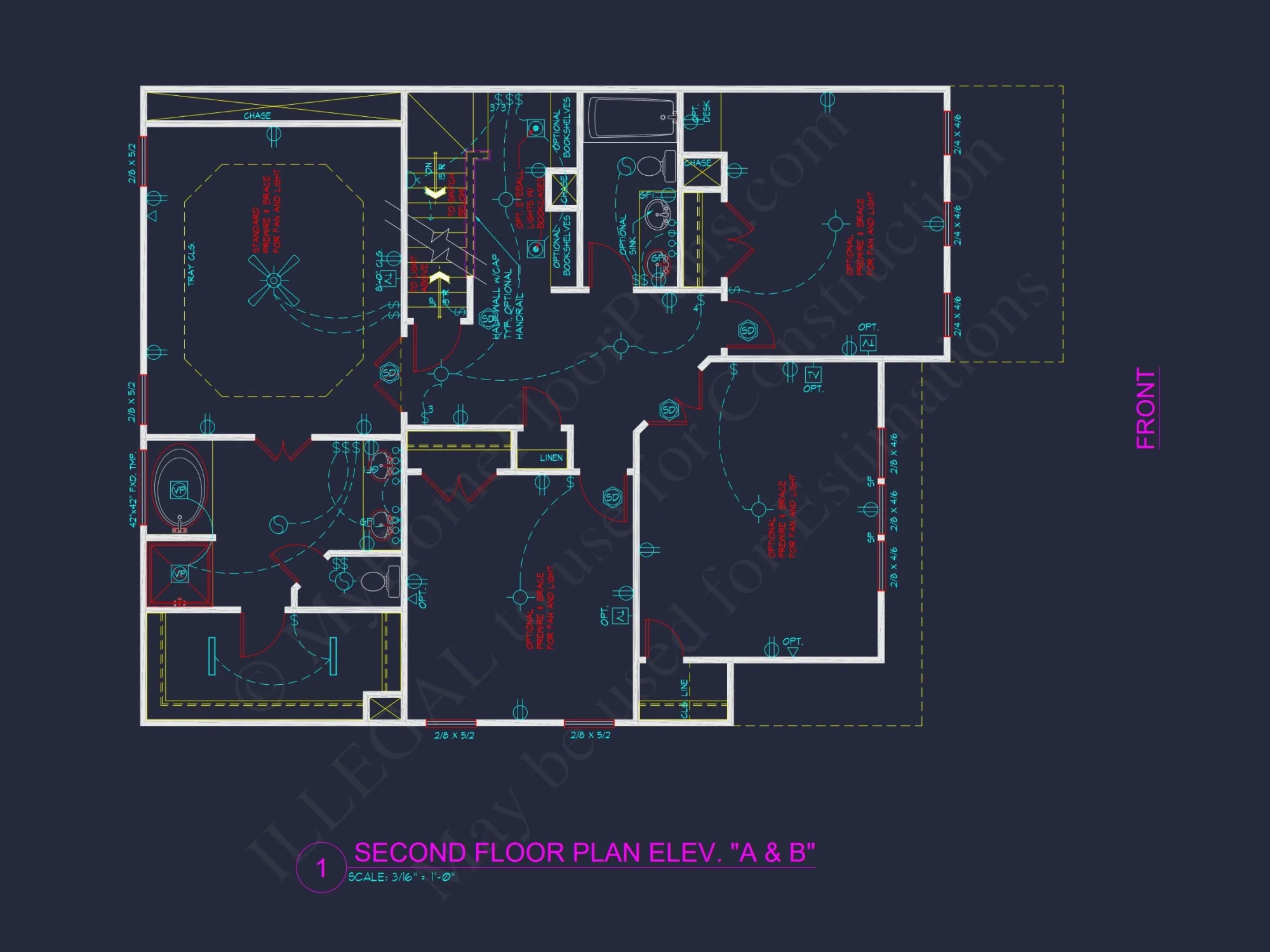 Two-Story house Plan with 4 Bedrooms, 2.5 Baths, and Open Floor Plan