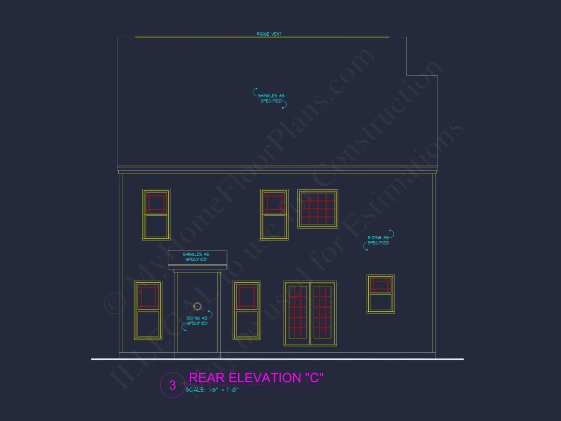 Two-Story house Plan with 4 Bedrooms, 2.5 Baths, and Open Floor Plan