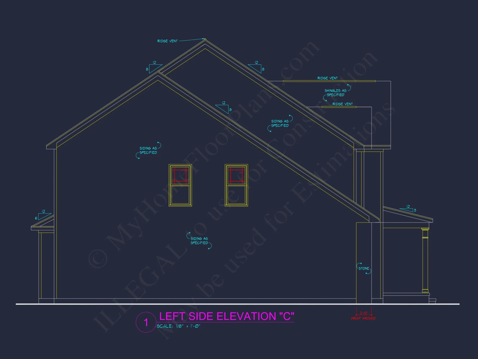Two-Story house Plan with 4 Bedrooms, 2.5 Baths, and Open Floor Plan