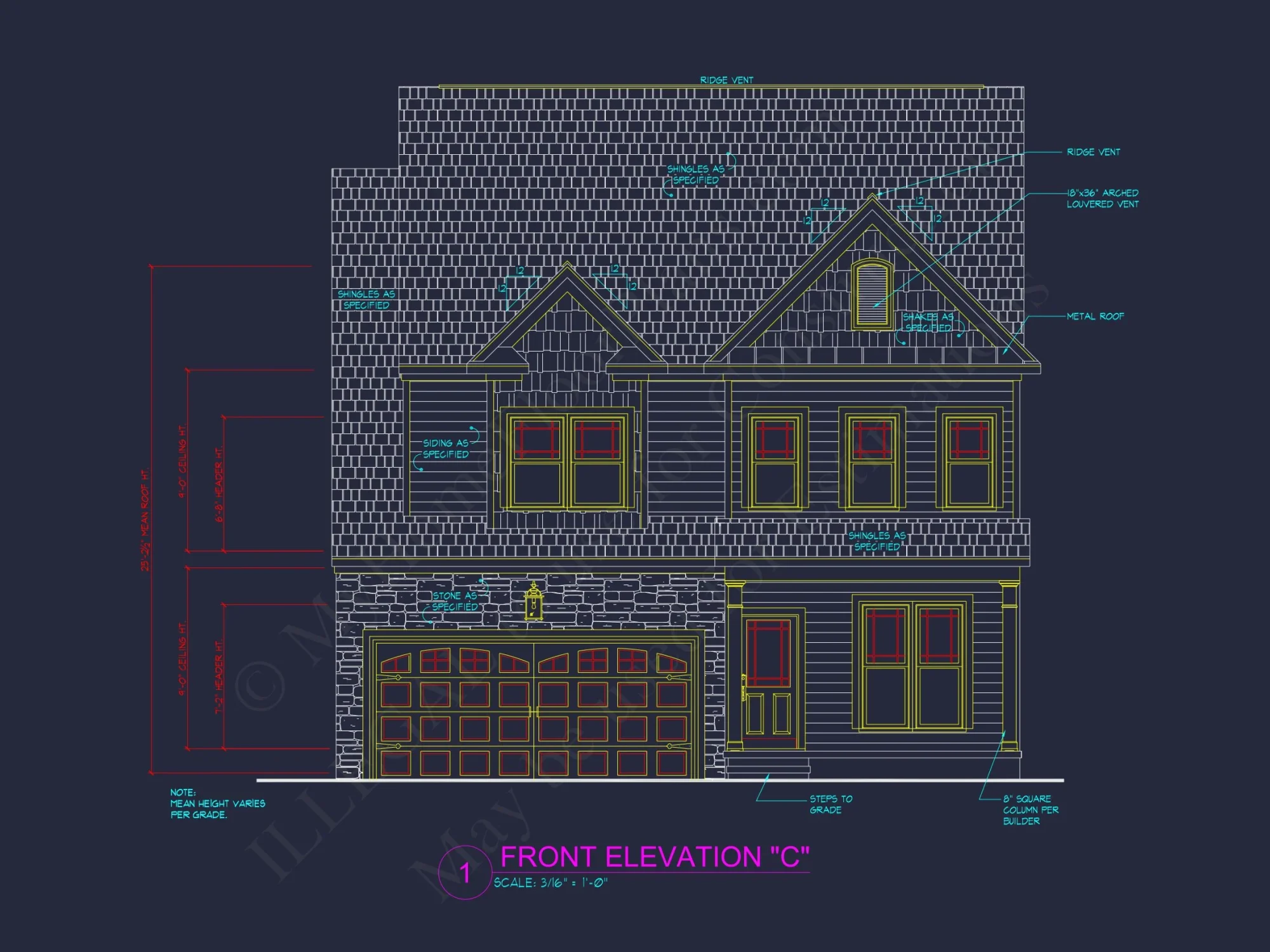 Two-Story house Plan with 4 Bedrooms, 2.5 Baths, and Open Floor Plan