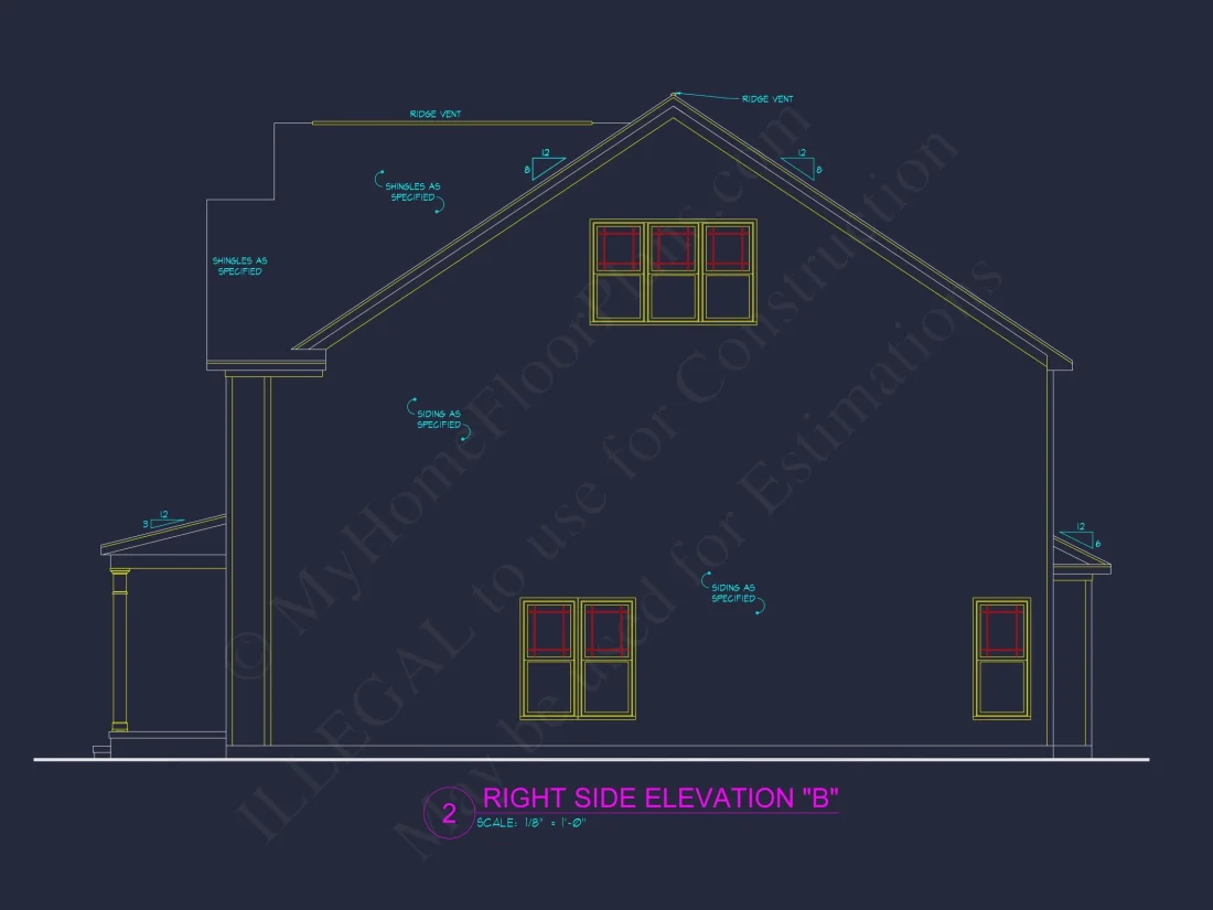 Two-Story house Plan with 4 Bedrooms, 2.5 Baths, and Open Floor Plan