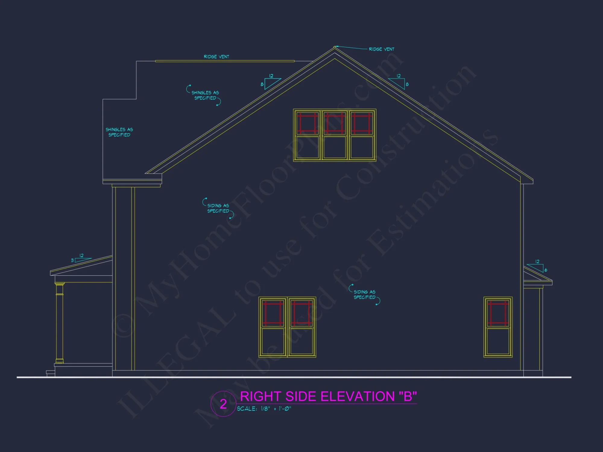 Two-Story house Plan with 4 Bedrooms, 2.5 Baths, and Open Floor Plan