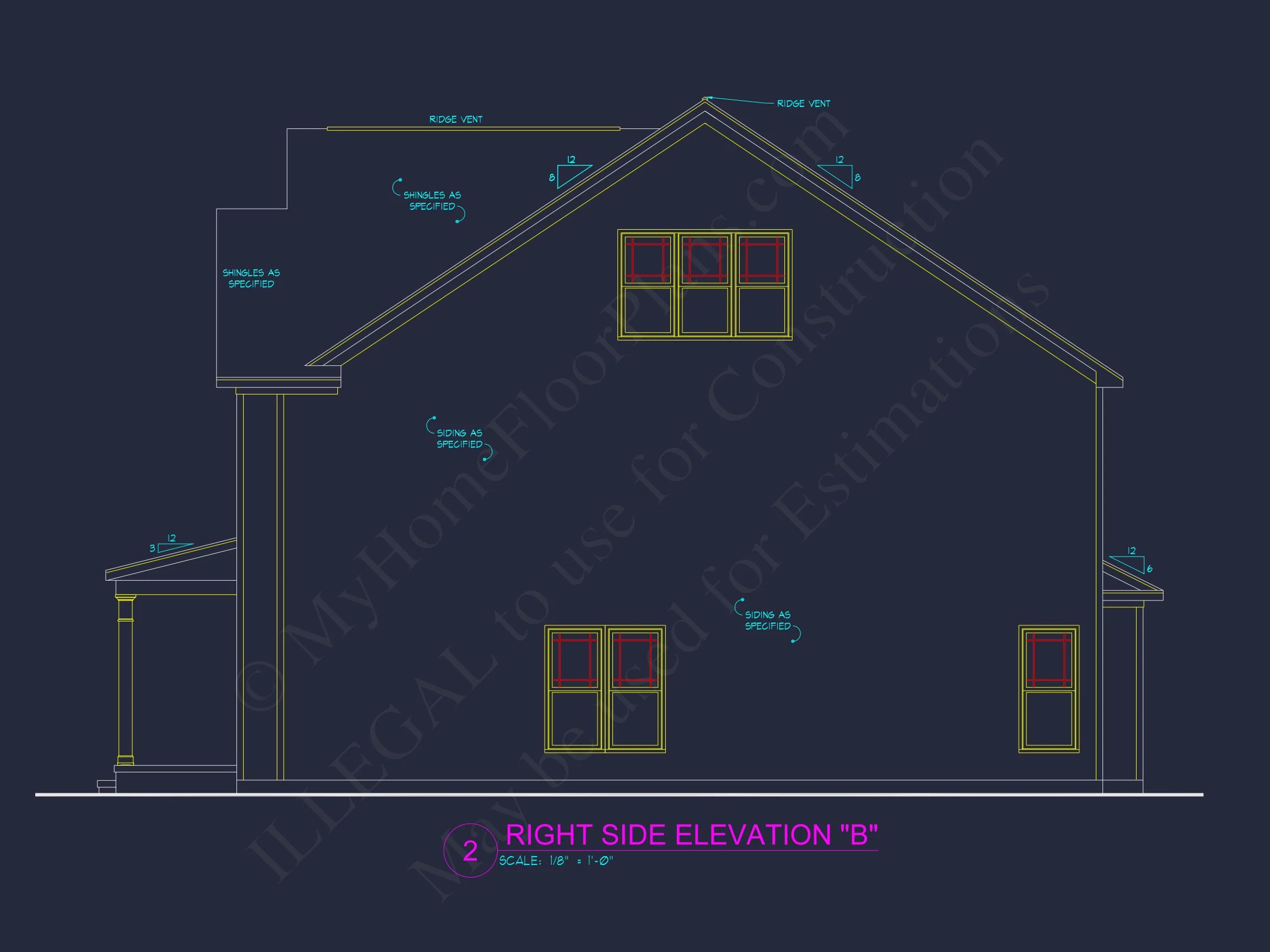 Two-Story house Plan with 4 Bedrooms, 2.5 Baths, and Open Floor Plan