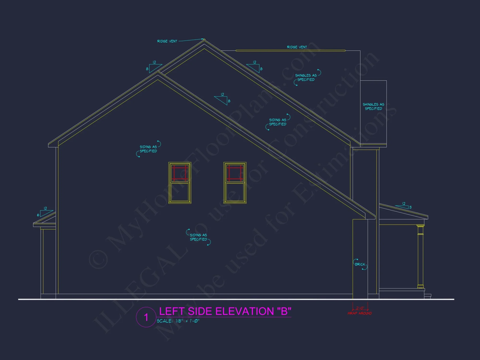 Two-Story house Plan with 4 Bedrooms, 2.5 Baths, and Open Floor Plan