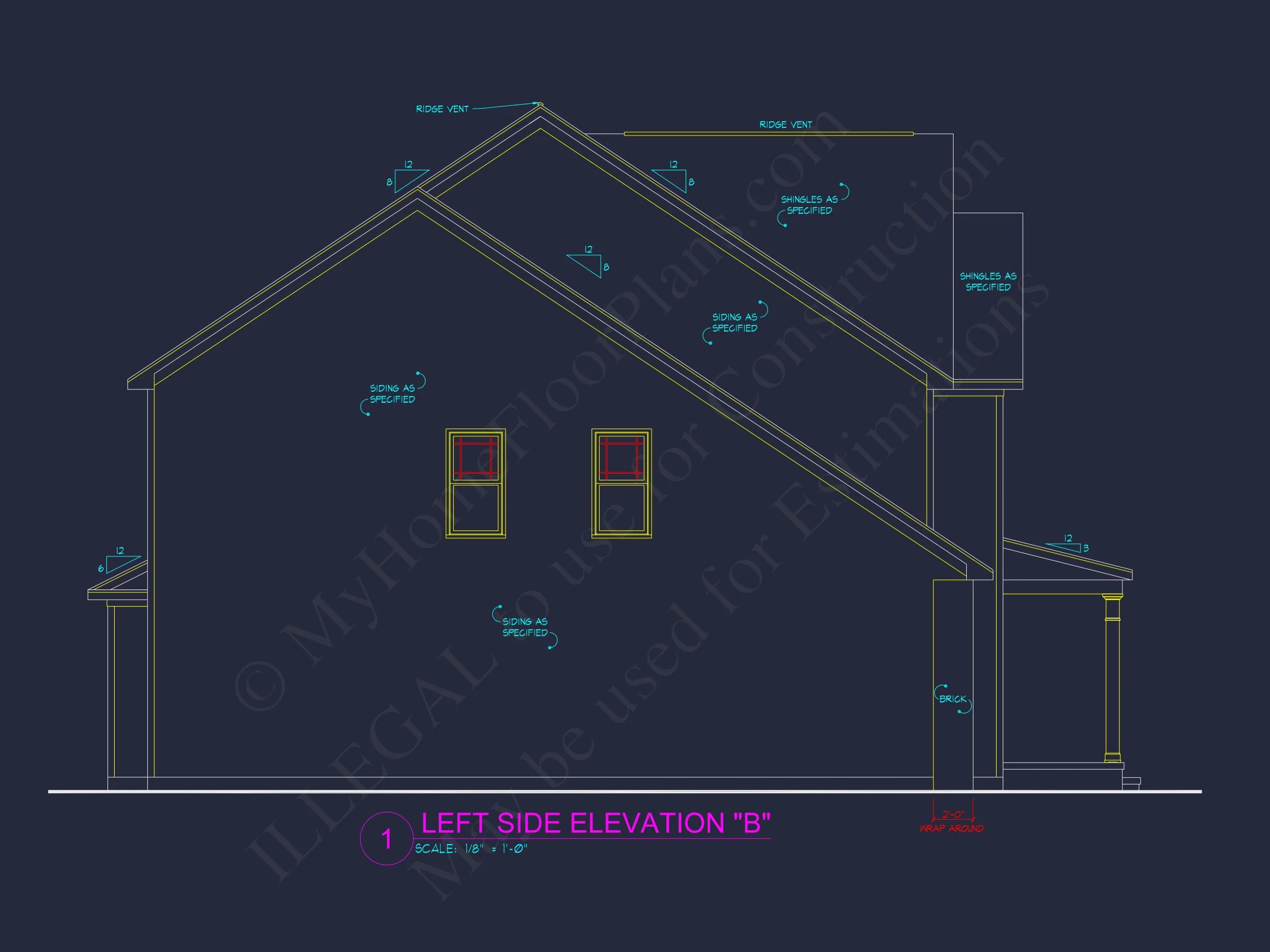 Two-Story house Plan with 4 Bedrooms, 2.5 Baths, and Open Floor Plan