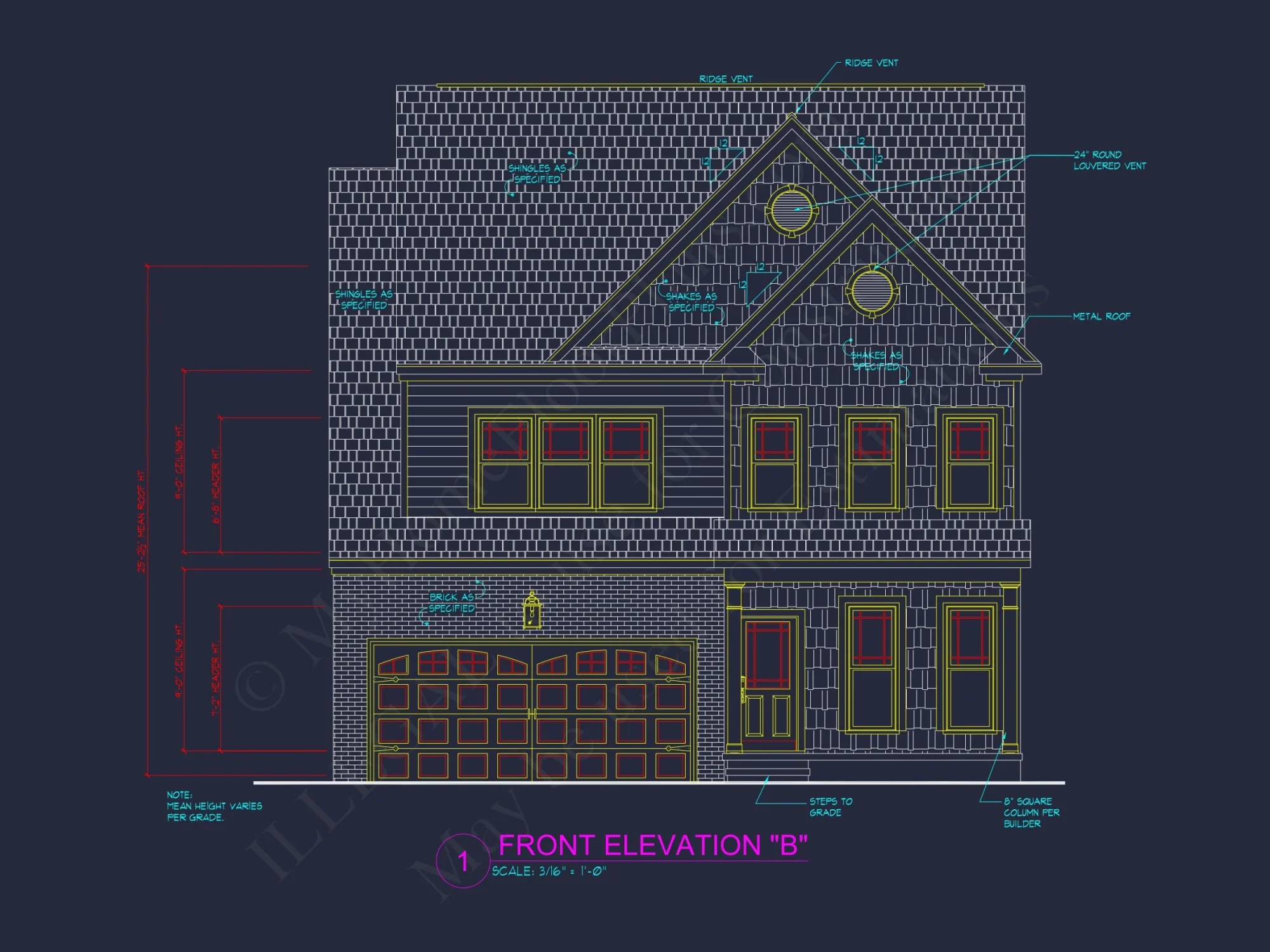 Two-Story house Plan with 4 Bedrooms, 2.5 Baths, and Open Floor Plan