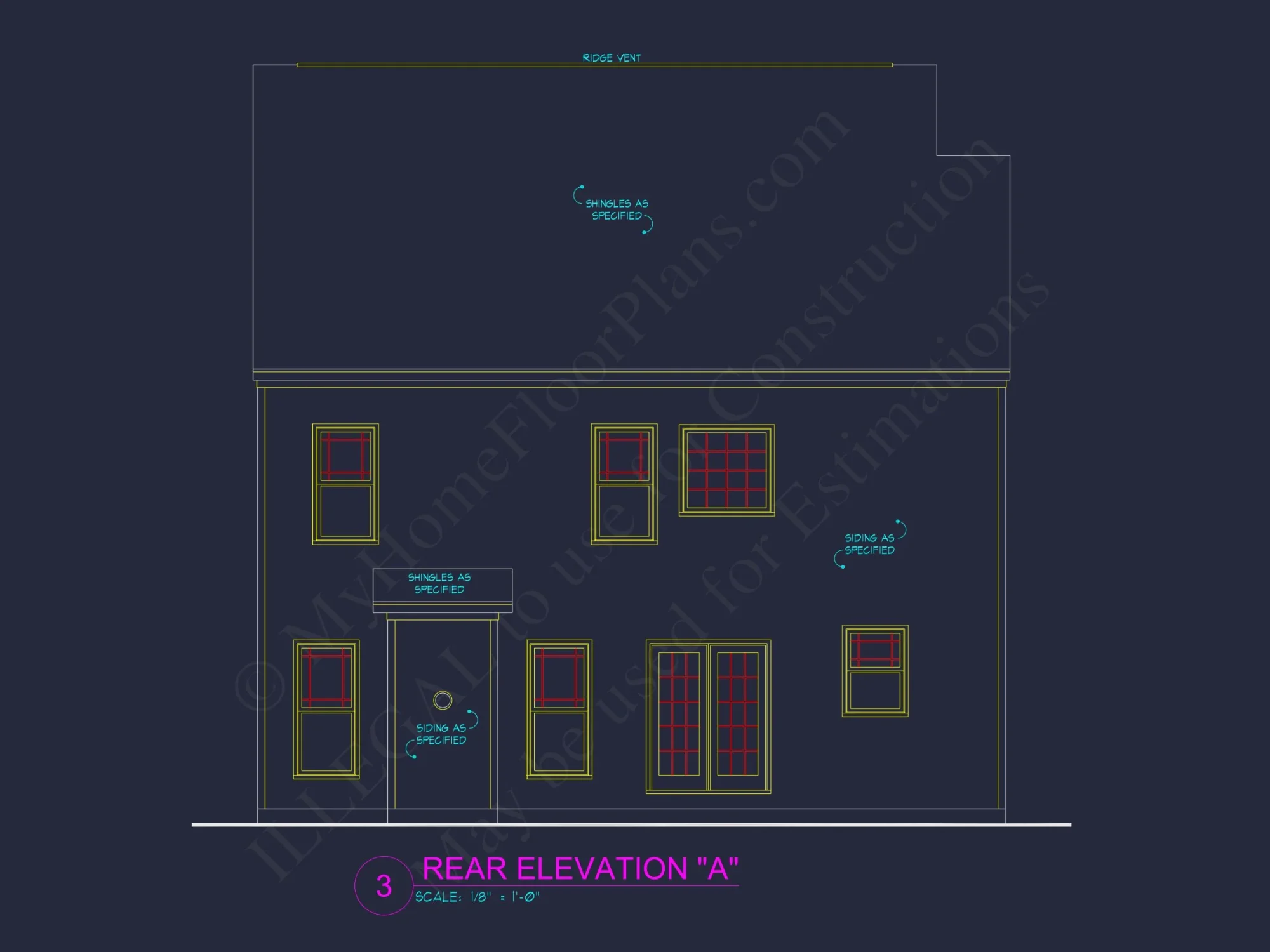 Two-Story house Plan with 4 Bedrooms, 2.5 Baths, and Open Floor Plan