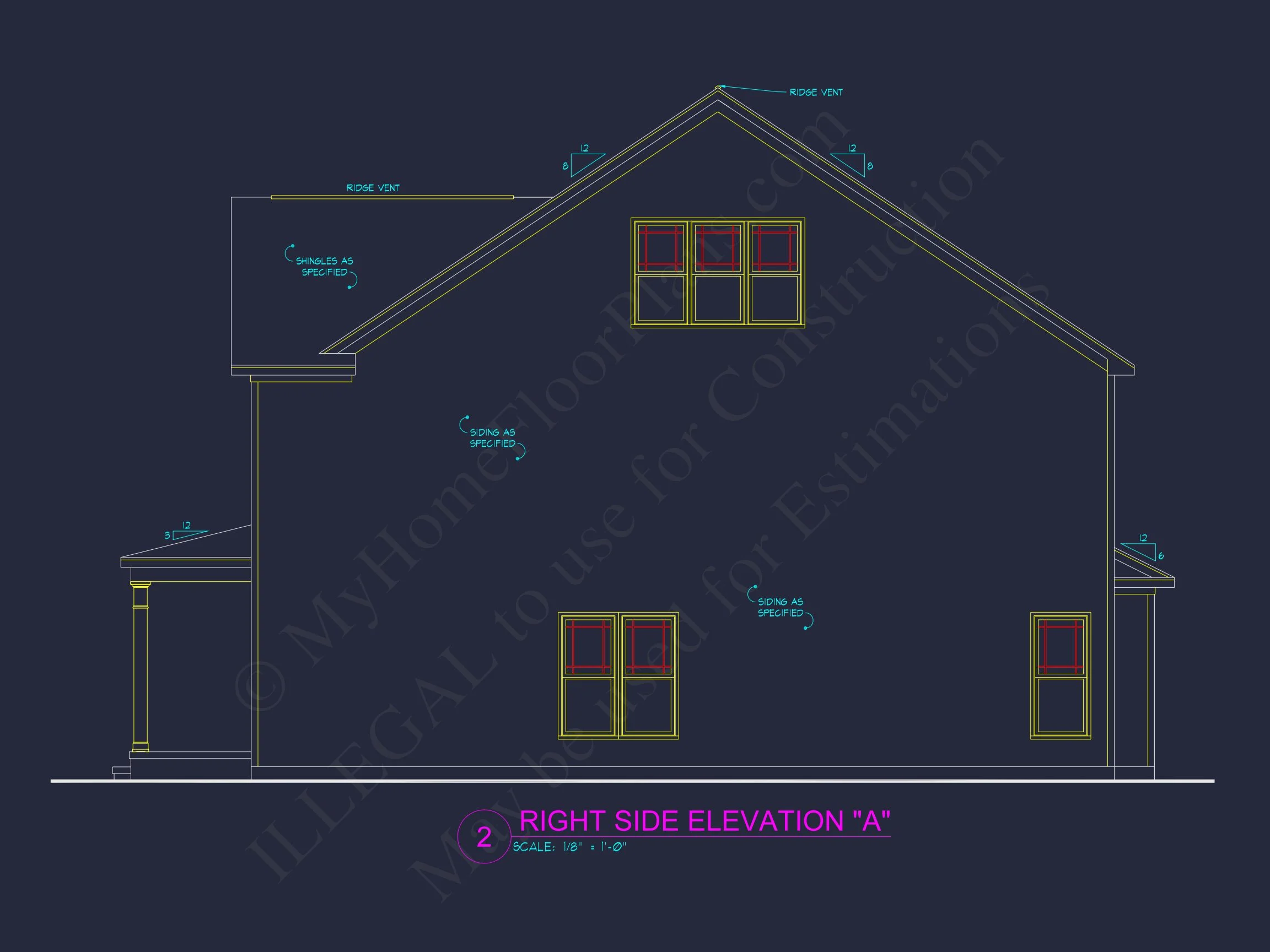 Two-Story house Plan with 4 Bedrooms, 2.5 Baths, and Open Floor Plan