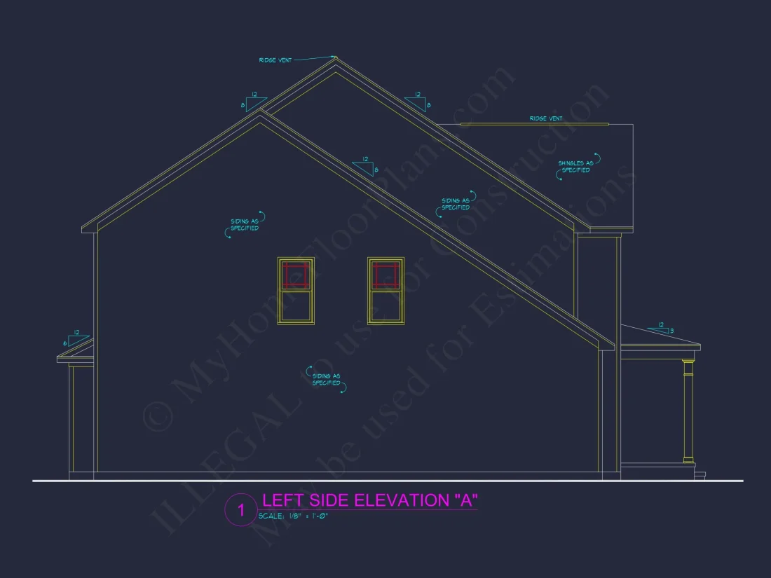 Two-Story house Plan with 4 Bedrooms, 2.5 Baths, and Open Floor Plan