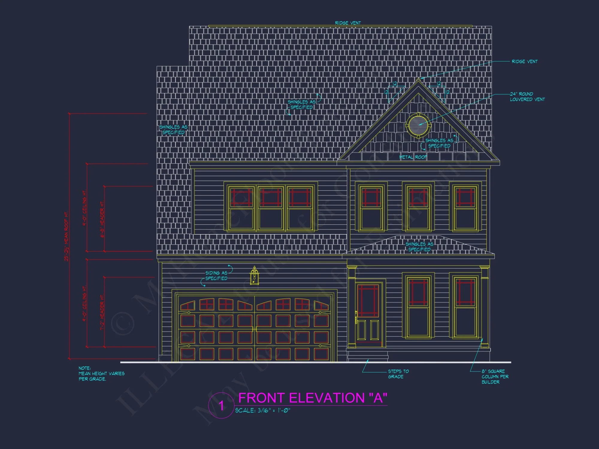 Two-Story house Plan with 4 Bedrooms, 2.5 Baths, and Open Floor Plan