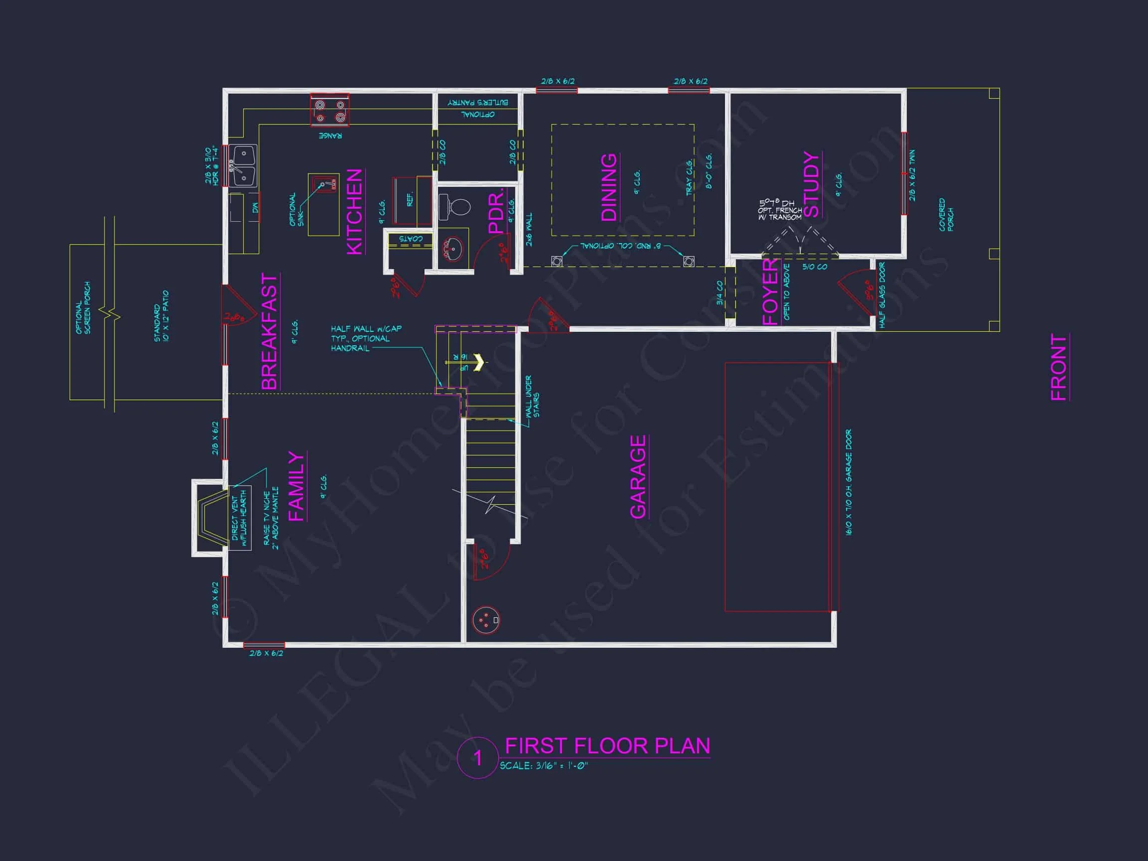 Spacious house Plan with CAD Designs & Architectural Blueprint