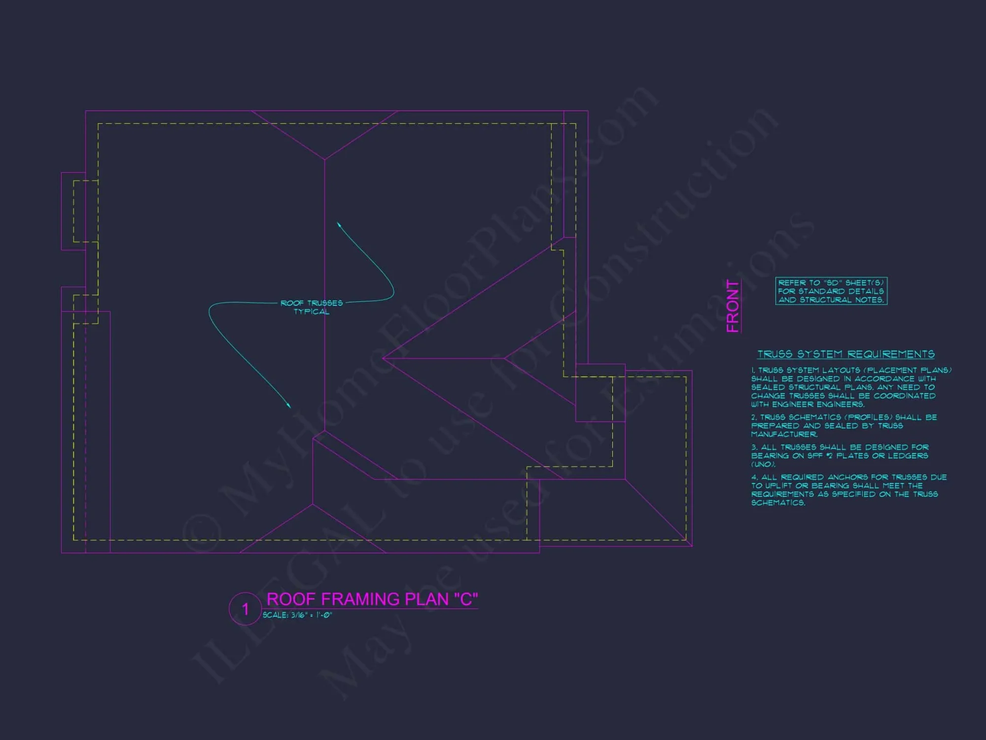 Modern house Plan with 4 Bedrooms, 2.5 Baths, and CAD Designs