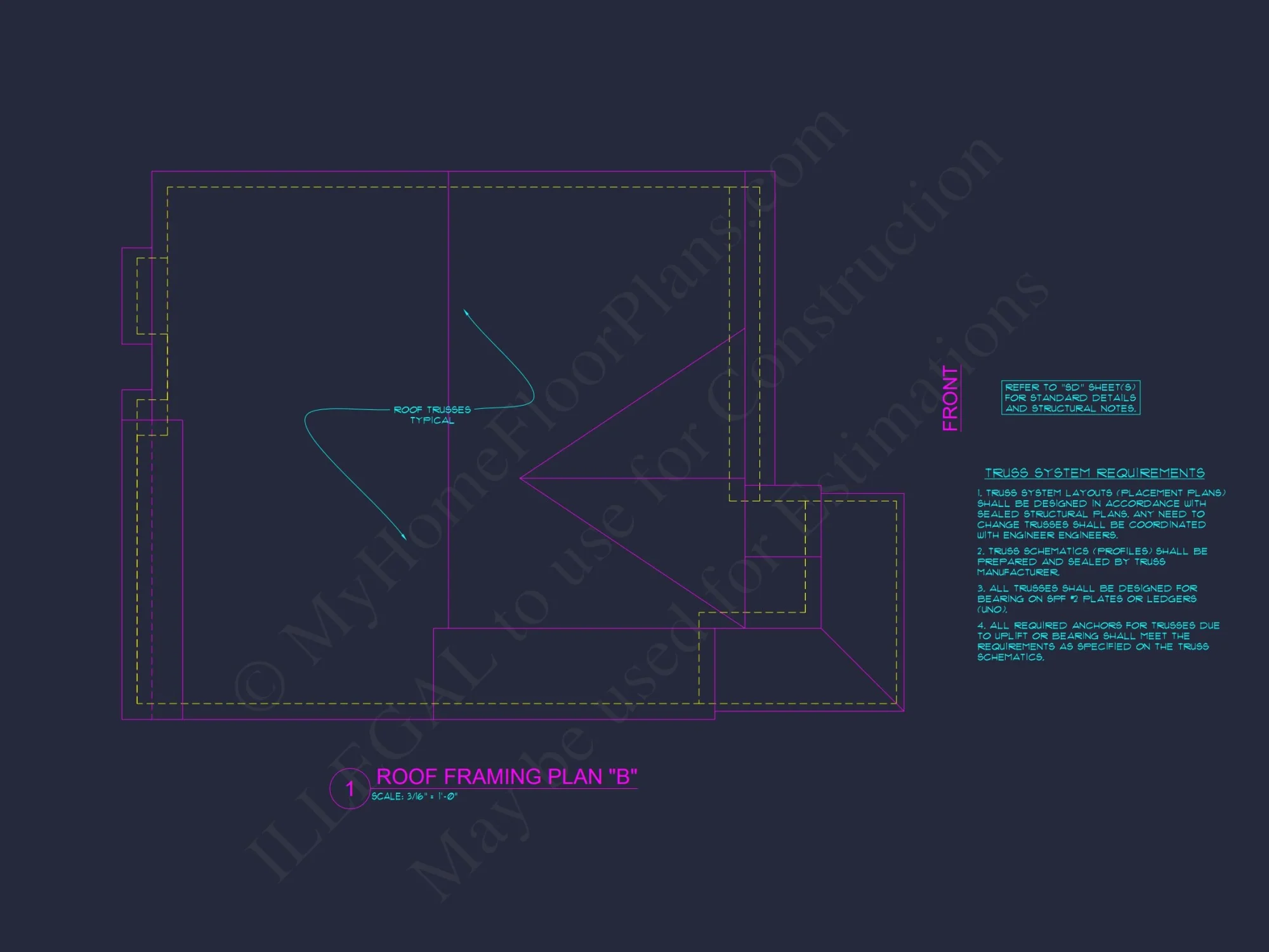 Modern house Plan with 4 Bedrooms, 2.5 Baths, and CAD Designs