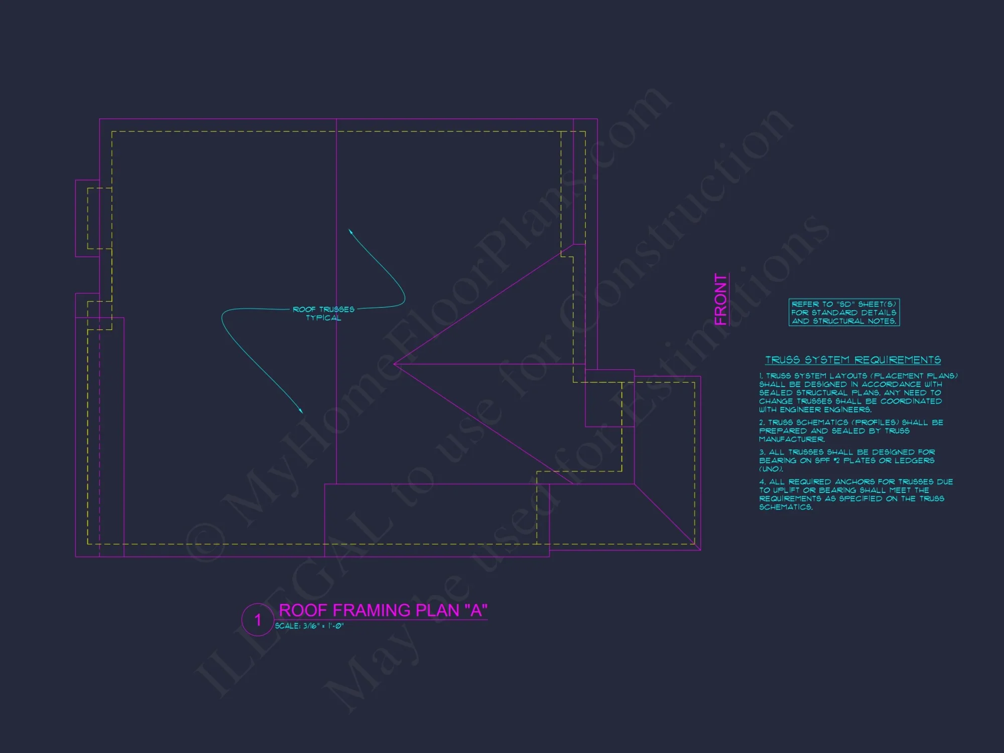 Modern house Plan with 4 Bedrooms, 2.5 Baths, and CAD Designs